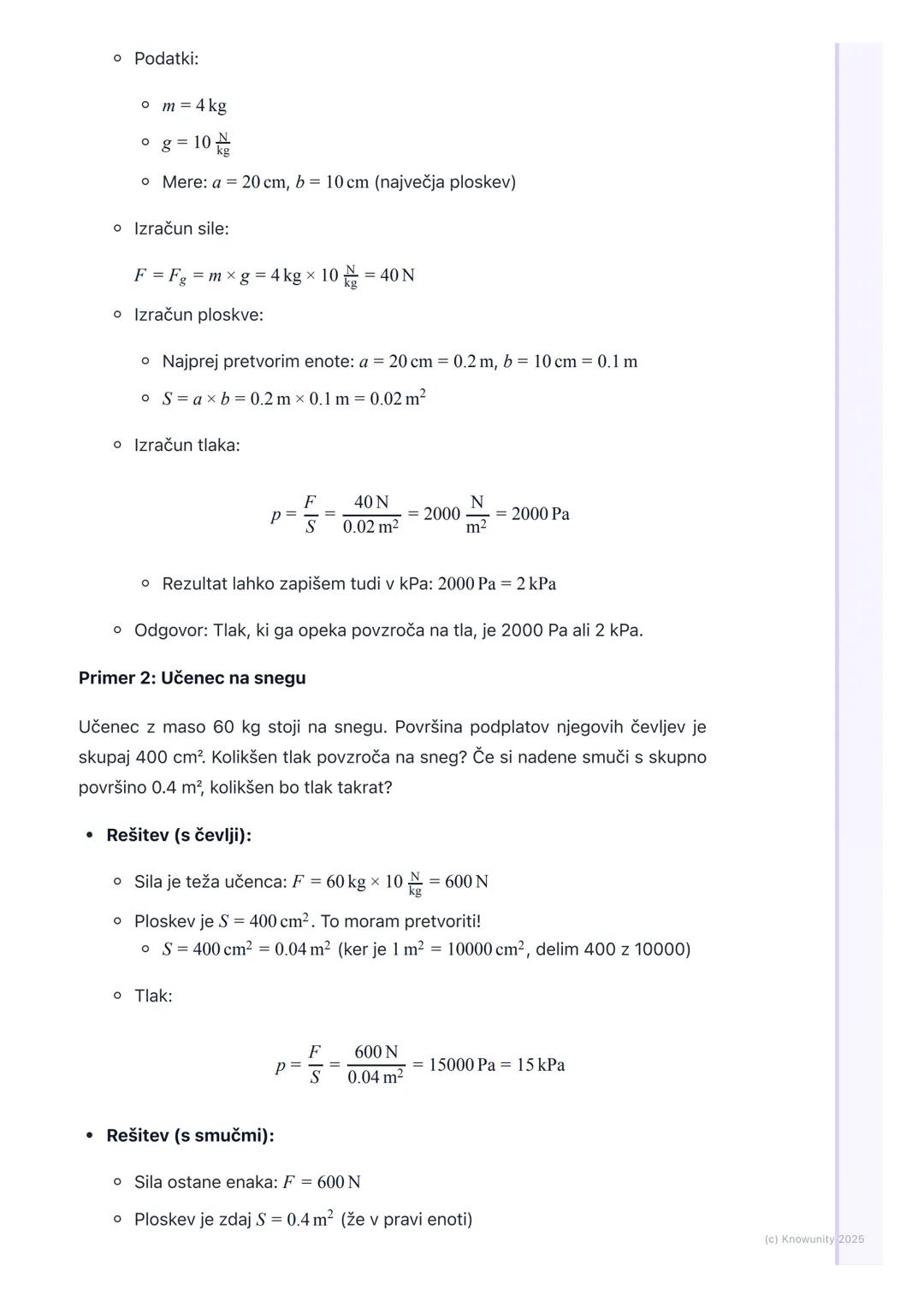 # Tlak

Kaj je tlak?

Tlak je fizikalna količina, ki nam pove, kako je neka sila porazdeljena na
določeno ploskev. V bistvu gre za to, kako 