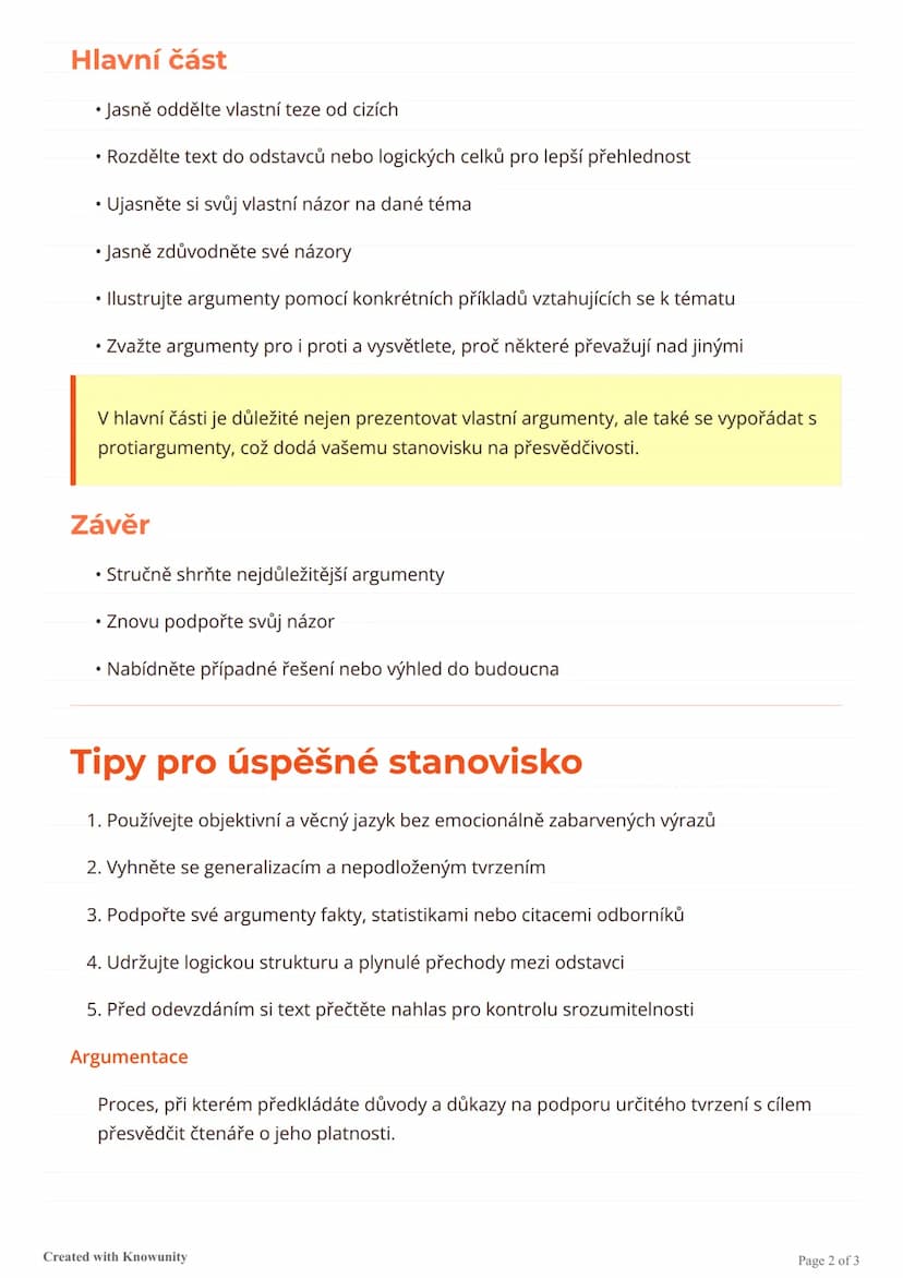 # Jak napsat stanovisko
Tipy, jak napsat a nejlépe strukturovat stanovisko nebo argumentační esej.

# Jak napsat stanovisko
Stanovisko (nebo