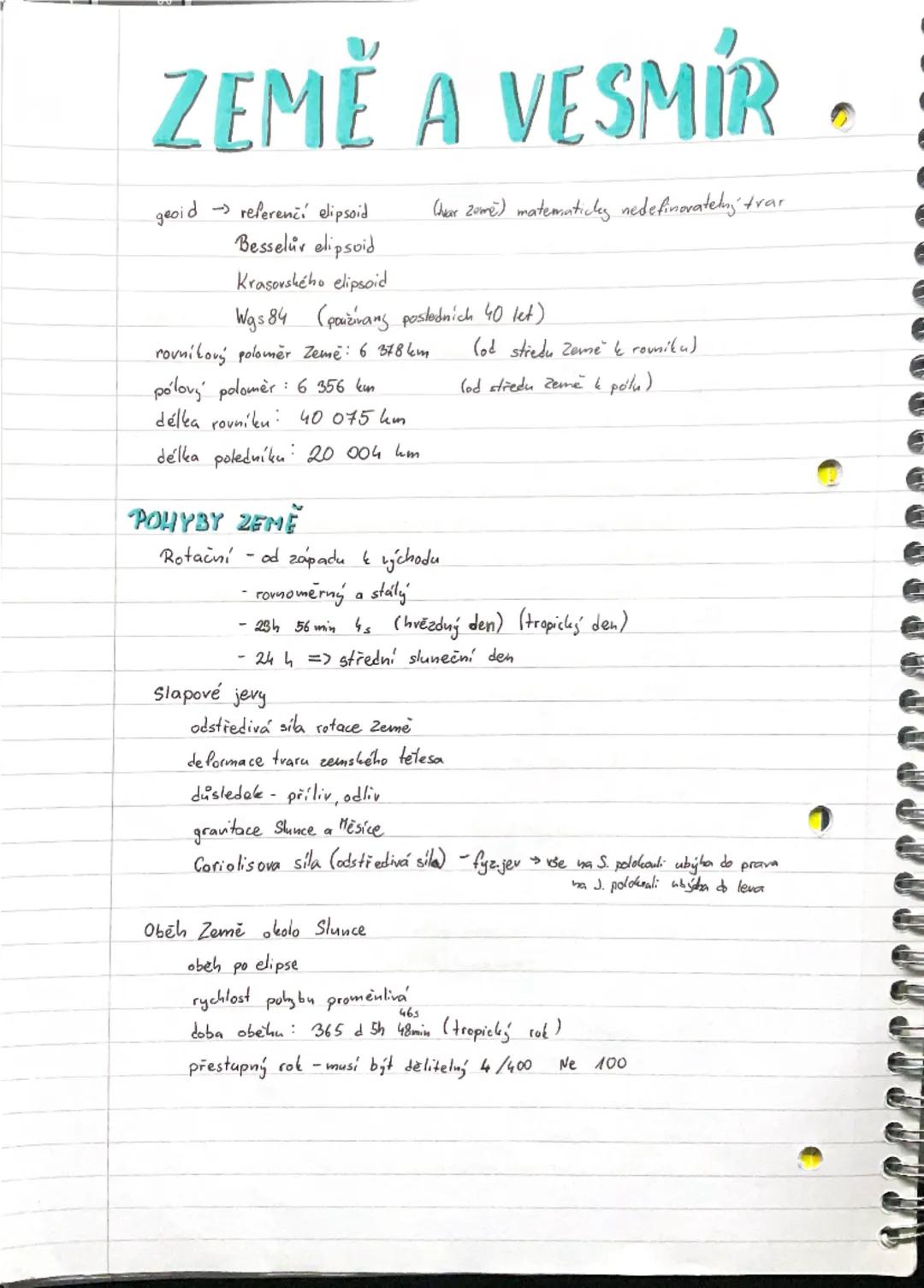 Vesmír a země - geografie