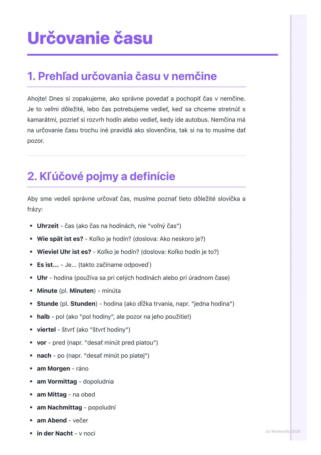 # Určovanie času

## 1. Prehľad určovania času v nemčine

Ahojte! Dnes si zopakujeme, ako správne povedať a pochopiť čas v nemčine.
Je to ve