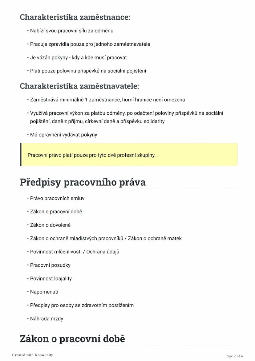# Základy pracovního práva

Zákon o bezpečnosti práce v České republice se zaměřuje na zlepšení a ochranu bezpečnosti a
zdraví zaměstnanců, 