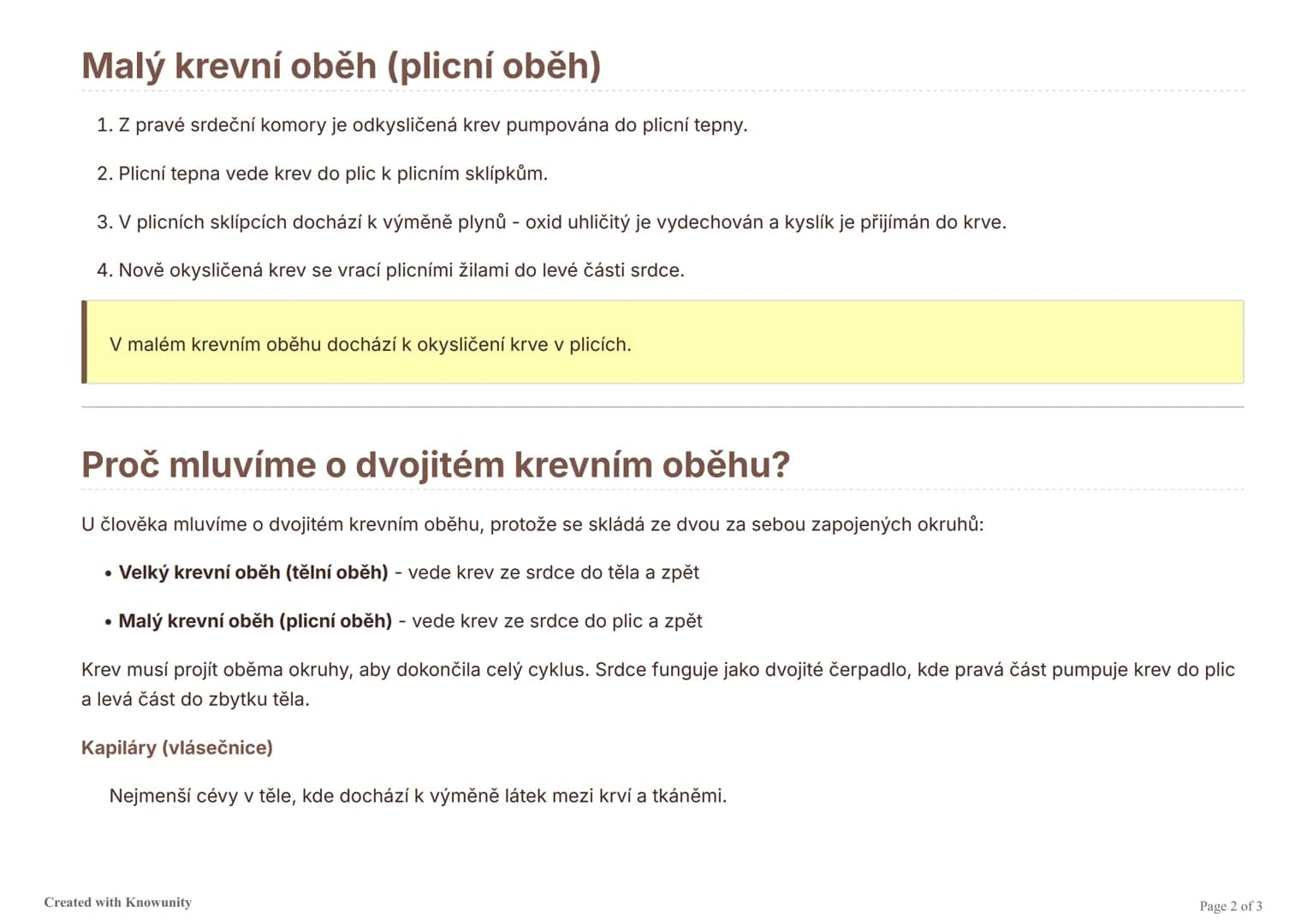 # Krevní oběh
Popis krevního oběhu v lidském těle, včetně velkého a malého krevního oběhu.

# Krevní oběh
Krevní oběh je systém, který zajiš