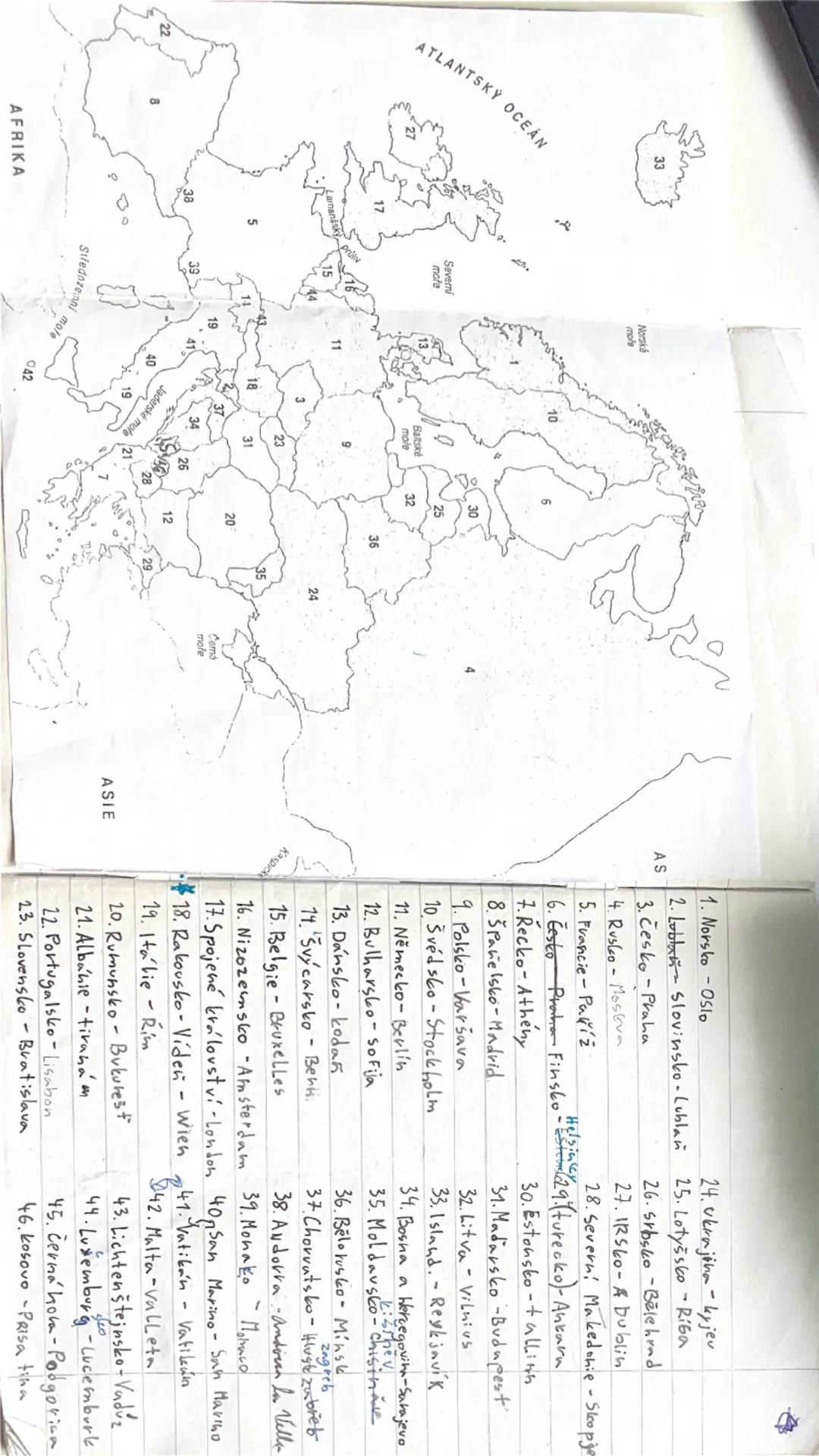 ATLANTSKÝ OCEAN
Norska
Saverni
moře
Baltské
mole
Stredozemni more
AFRIKA
40
30
25
34 26
Jaderské moře
19
21
042
20
Como
12
24. ukrajiha-kyje