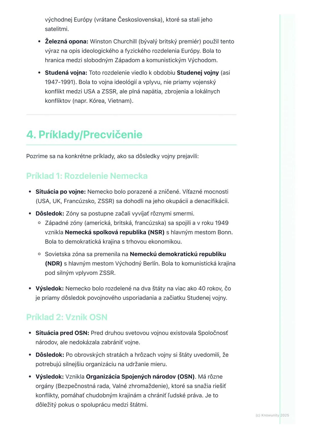 # Koniec vojny a jej dôsledky

## 1. Prehľad konca vojny a jej následkov

Takže, druhá svetová vojna bola obrovský konflikt, ktorý zmenil ce