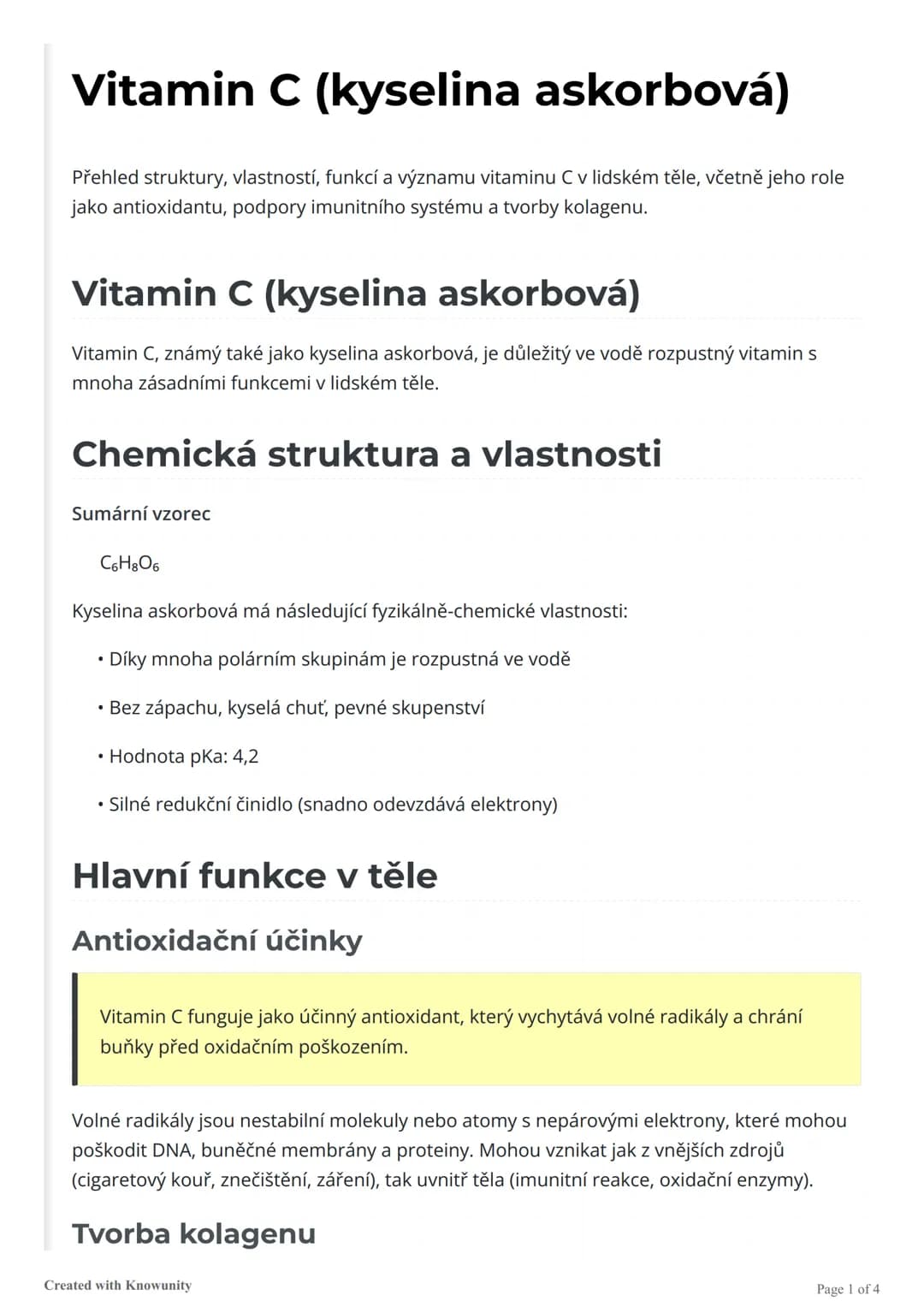 Vitamin C (kyselina askorbová)