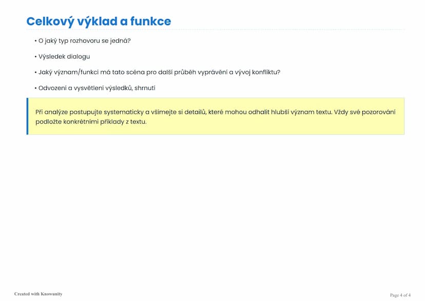 # Kontrolní seznam pro analýzu románu, novely a
dramatu

Strukturovaný kontrolní seznam pro komplexní analýzu literárních textů, scén a dial