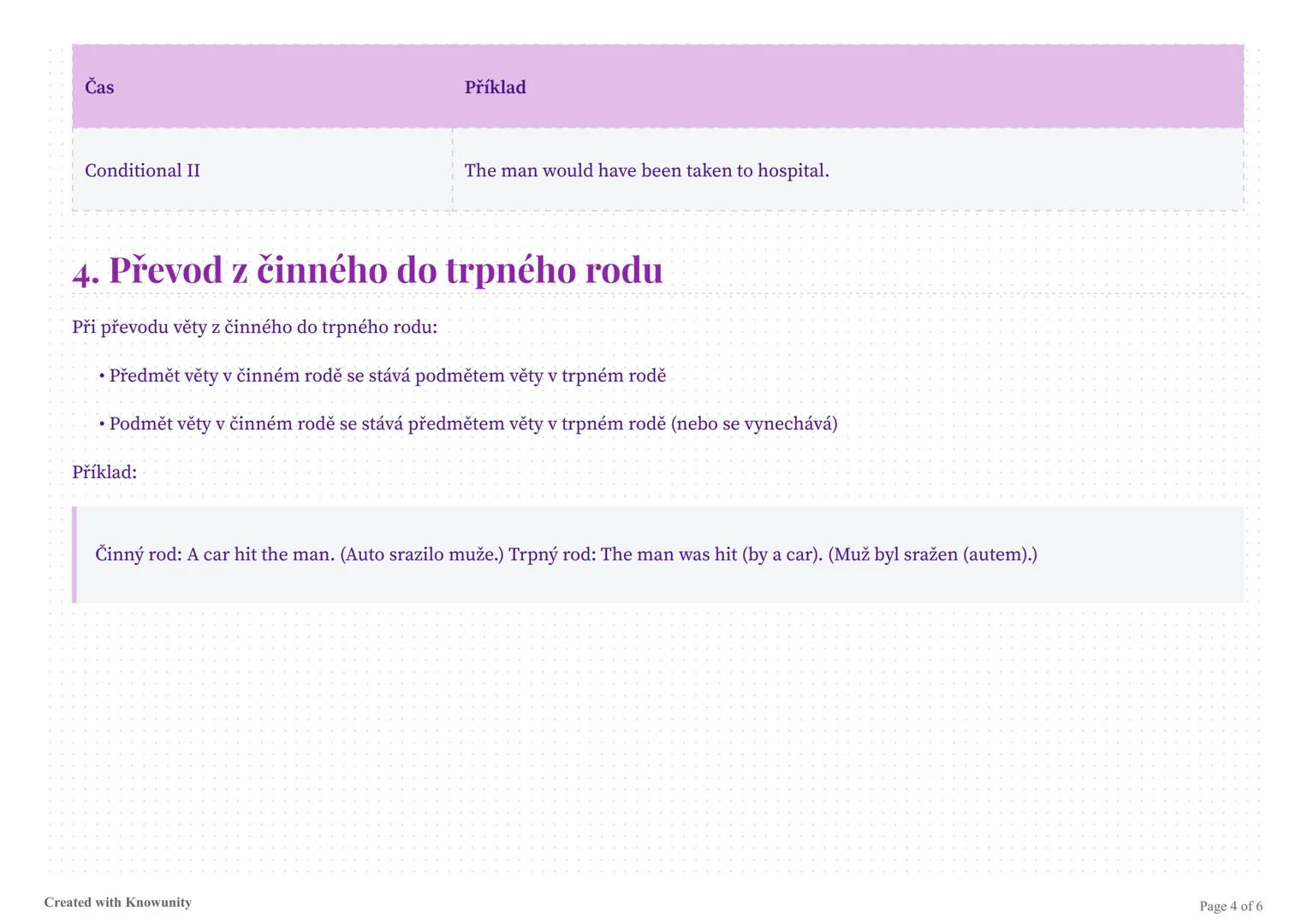 # Trpný rod v angličtině

Přehled pravidel a použití trpného rodu v angličtině s praktickým cvičením.

# Trpný rod (Passive Voice)

## 1. Po