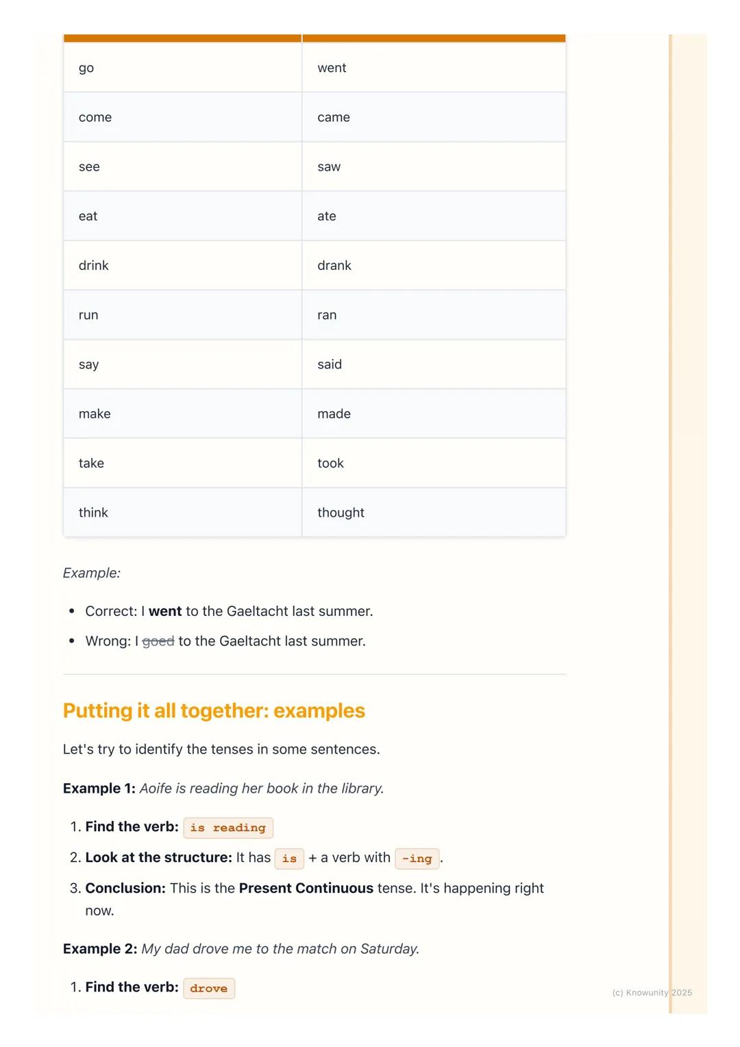 # Verb Tenses

What are verb tenses?

Verb tenses tell us when an action is happening. Verbs are the 'doing' words in
a sentence, and the te