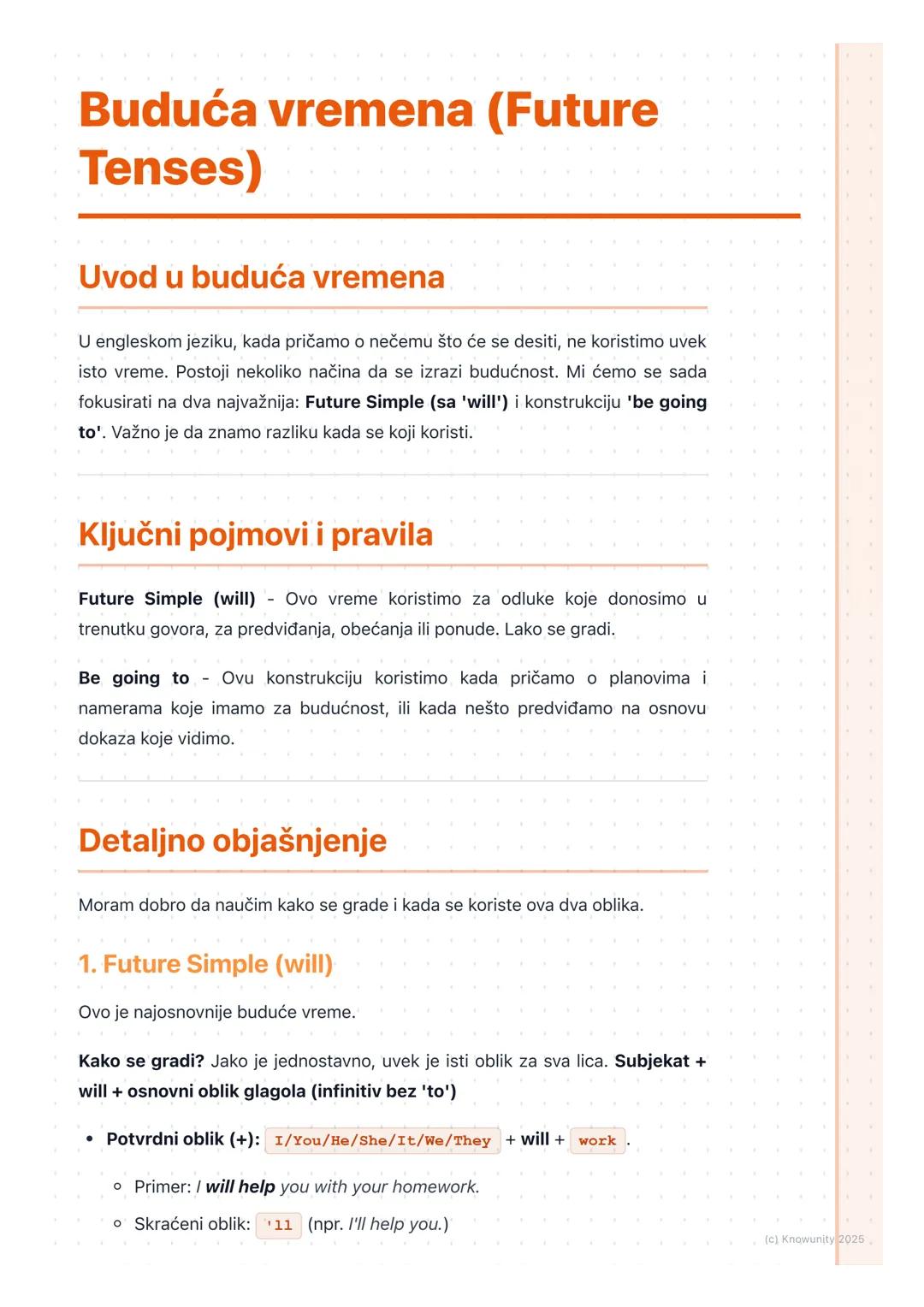 # Buduća vremena (Future
Tenses)

Uvod u buduća vremena

U engleskom jeziku, kada pričamo o nečemu što će se desiti, ne koristimo uvek
isto 