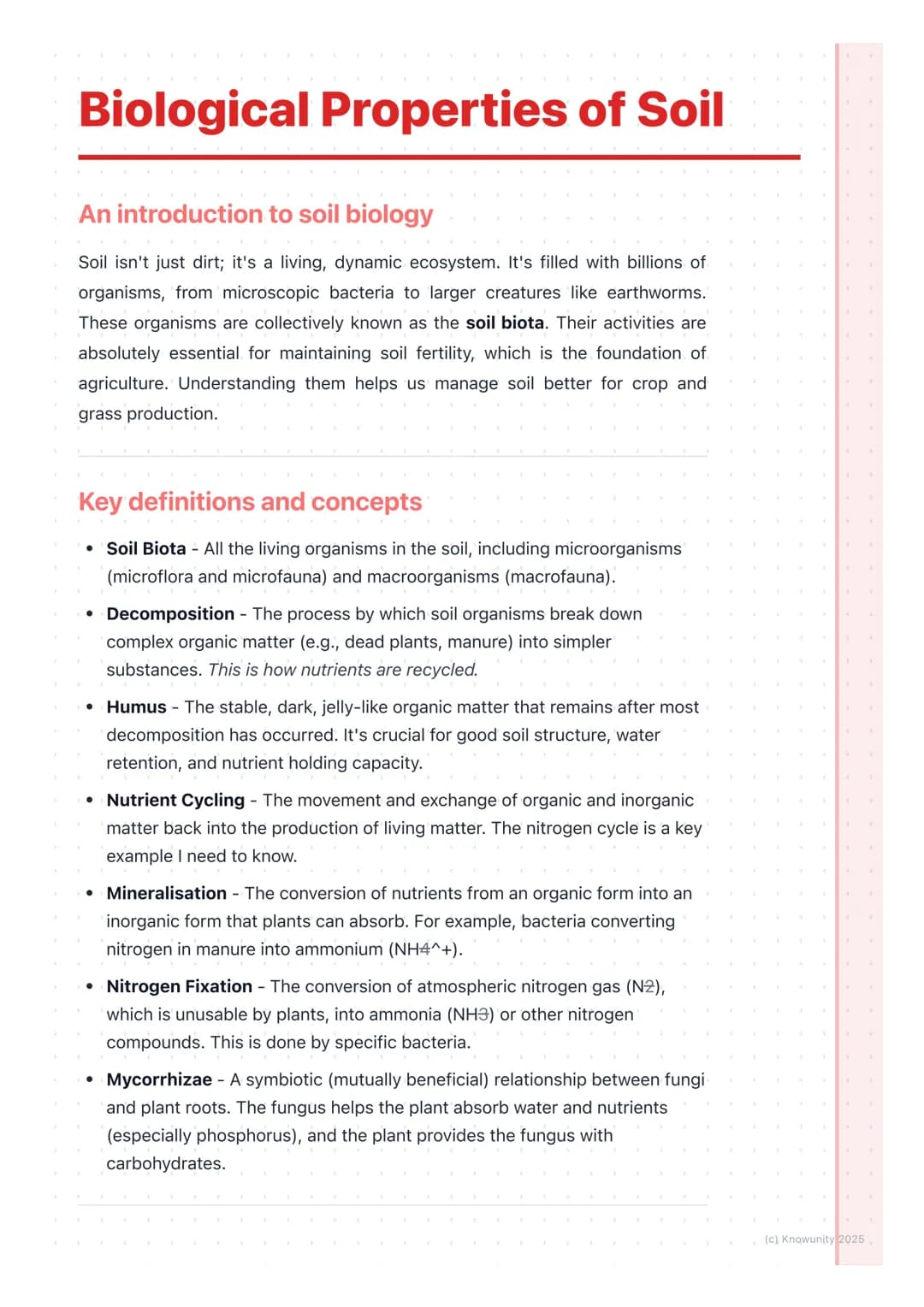 # Biological Properties of Soil

An introduction to soil biology

Soil isn't just dirt; it's a living, dynamic ecosystem. It's filled with b