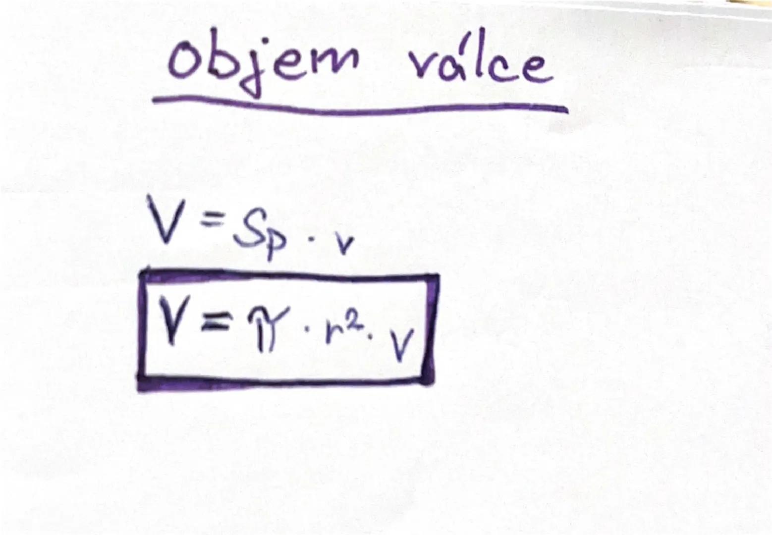 --- OCR Start ---
(Podstary jsou stejné kruhy
Výška v je vzdálenost podstar
VÁLEC
horní podstava
V....výška
dolní podstava
t....poloměr pods