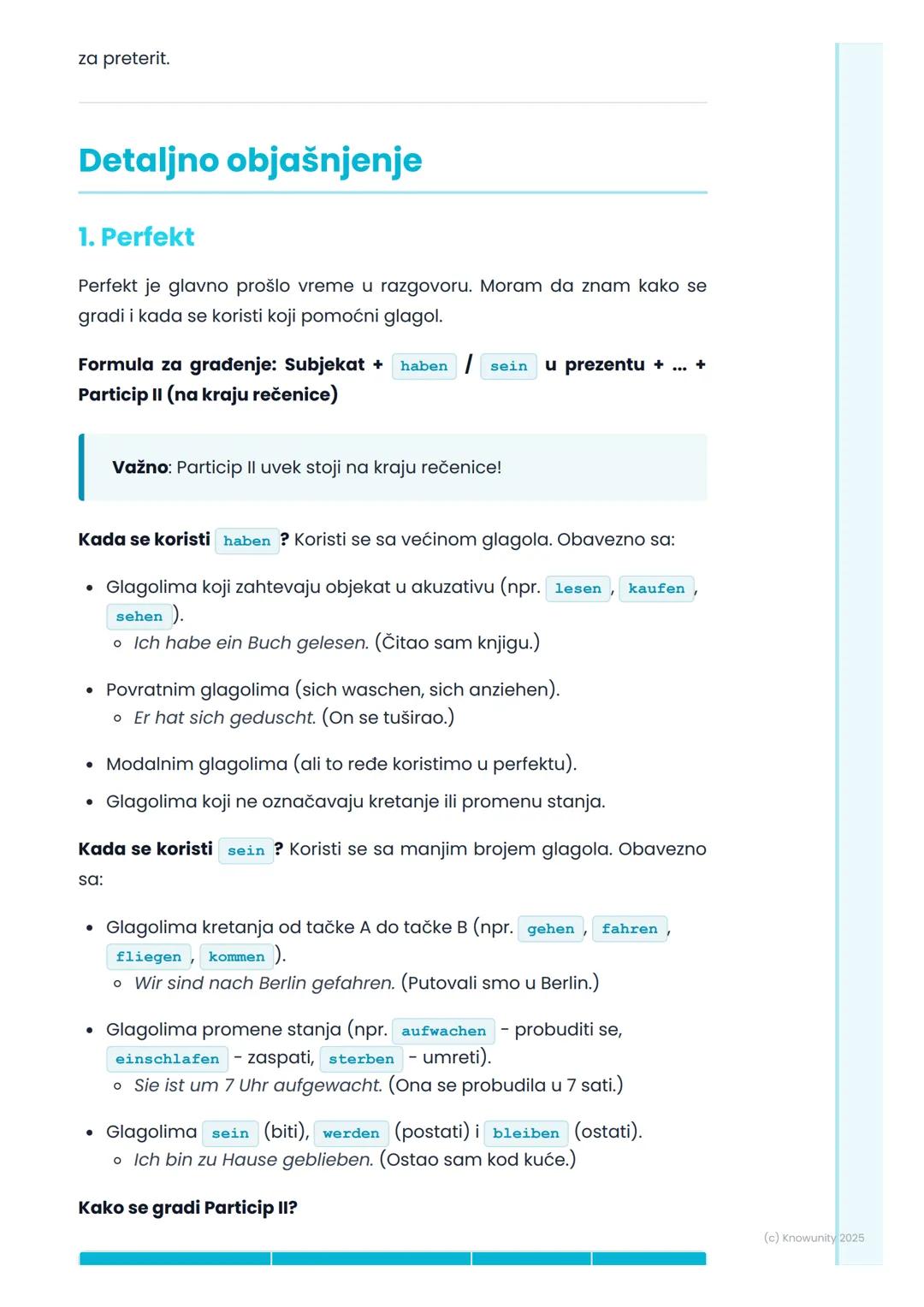 # Glagolska vremena: Perfekt
i Präteritum

Glagolska vremena: Perfekt i
Präteritum

Ovo je važno za kontrolni, moram da razlikujem kada se k