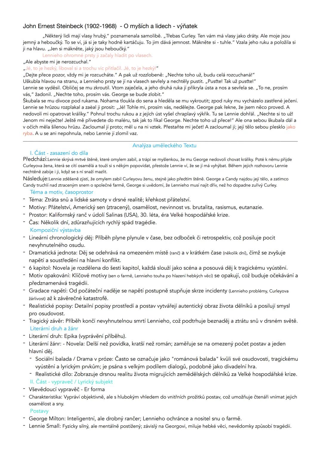 Detailní Zpracování Knihy O myších a lidech