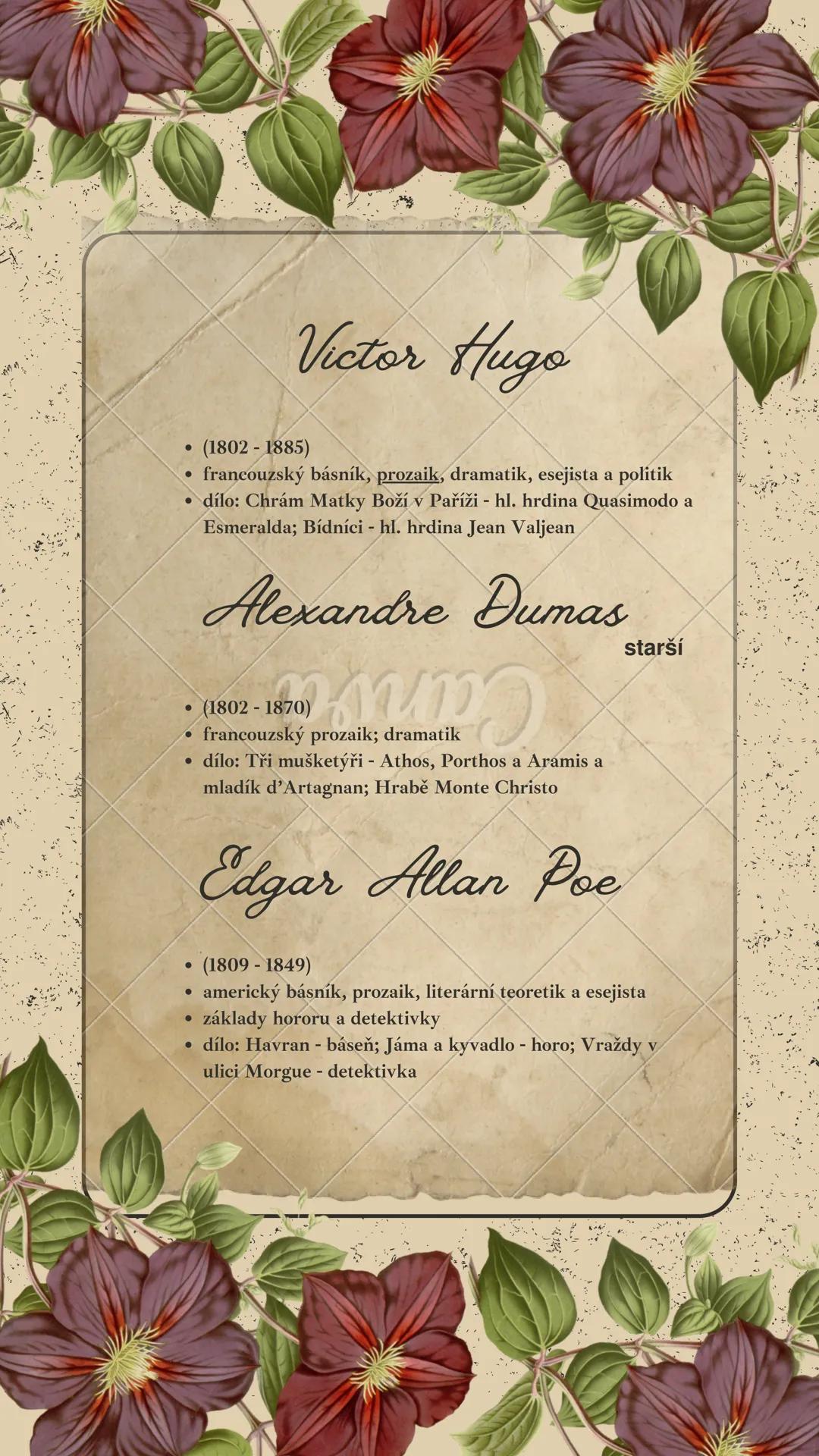 Romantismus

*   umělecký směr založený na
subjektivním zobrazení světa i nitra
člověka
*   Přelom 18. a 19. století
*   Důraz na cit, lásku