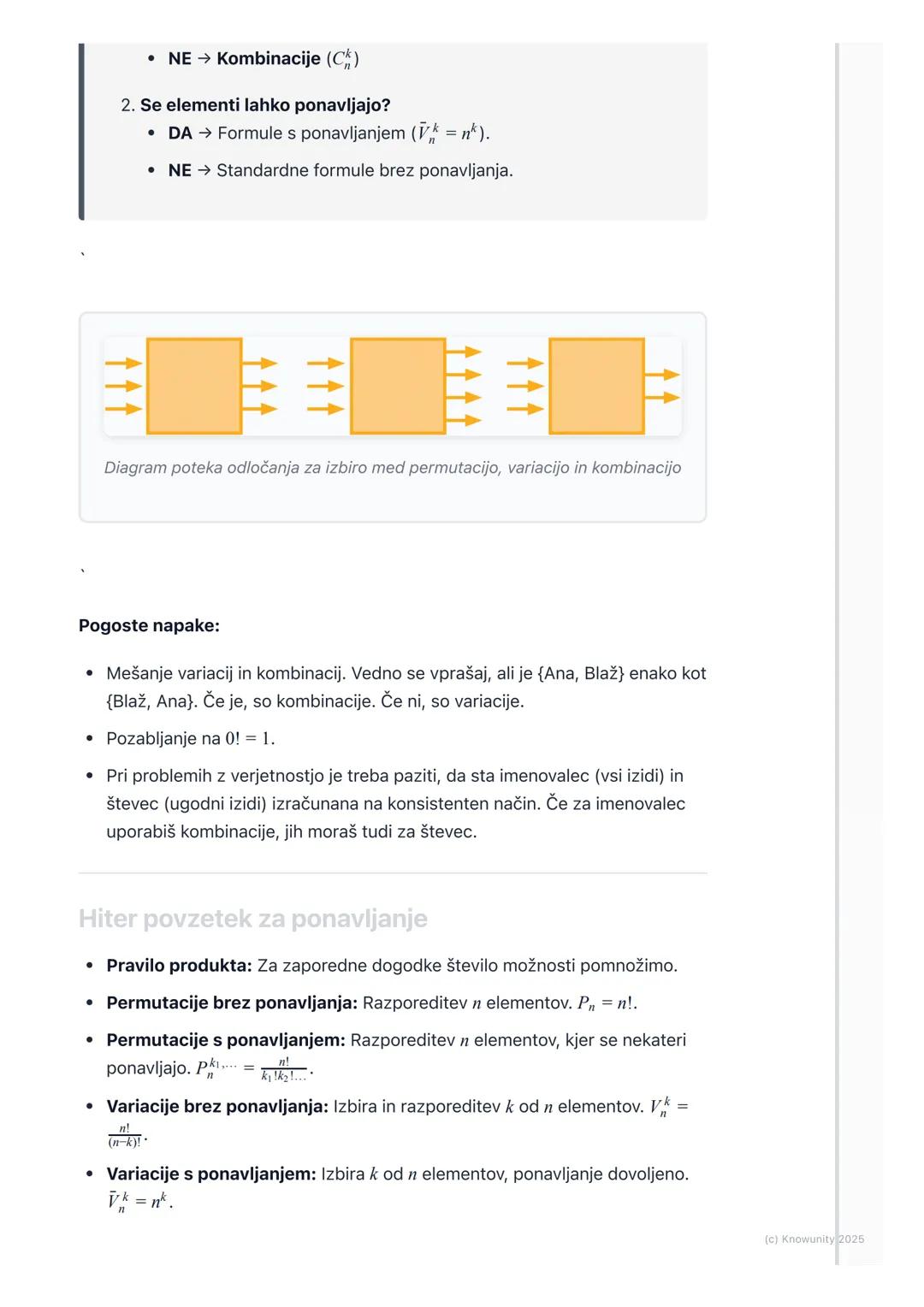 # Kombinatorika

Osnovni princip kombinatorike

Kombinatorika je v bistvu umetnost štetja. Ukvarja se z vprašanjem, na koliko
načinov lahko 