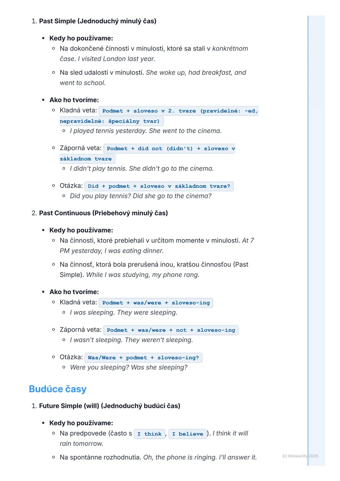 # Časy (Tenses) – Prehľad a
-
# Pokročilé Použitie

## 1. Prehľad / Úvod

Časy v angličtine sú super dôležité, lebo nám hovoria, kedy sa nie