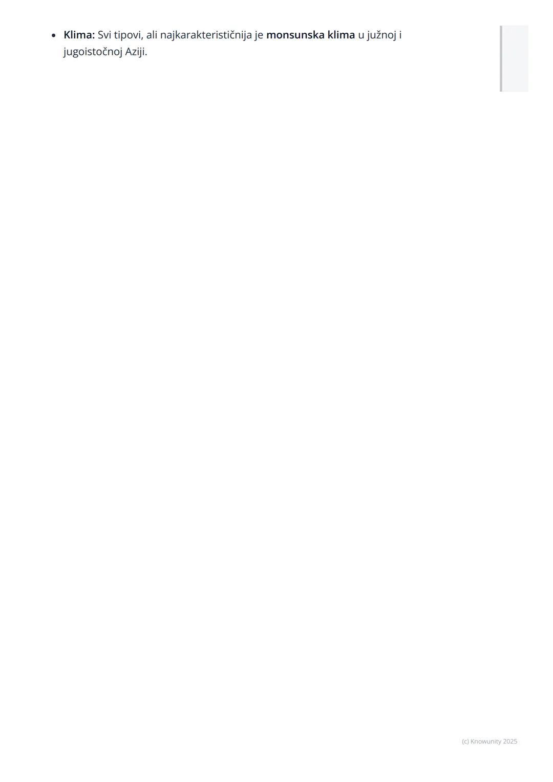 # Azija

Opšte odlike Azije

Azija je najveći kontinent po površini i najnaseljeniji kontinent na svetu.
Zovu je "kontinent kontrasta" jer i