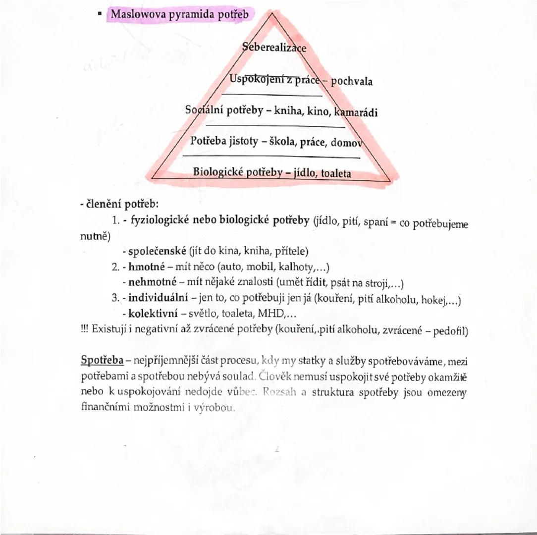 ■ Maslowova pyramida potřeb
Seberealizace
Uspokojení z práce - pochvala
Sociální potřeby - kniha, kino, kamarádi
Potřeba jistoty - škola, pr