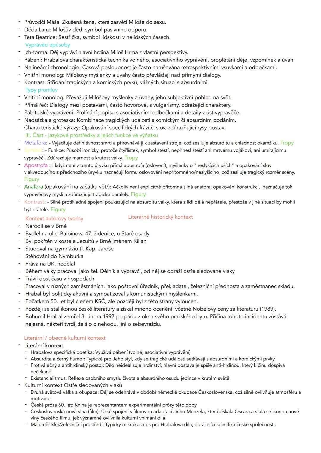 --- OCR Start ---
Bohumil Hrabal - Ostře sledované vlaky - předposlední odstavec
...A já mu nasadil hlaveň pušky k oku a stiskl spoušť, tak 