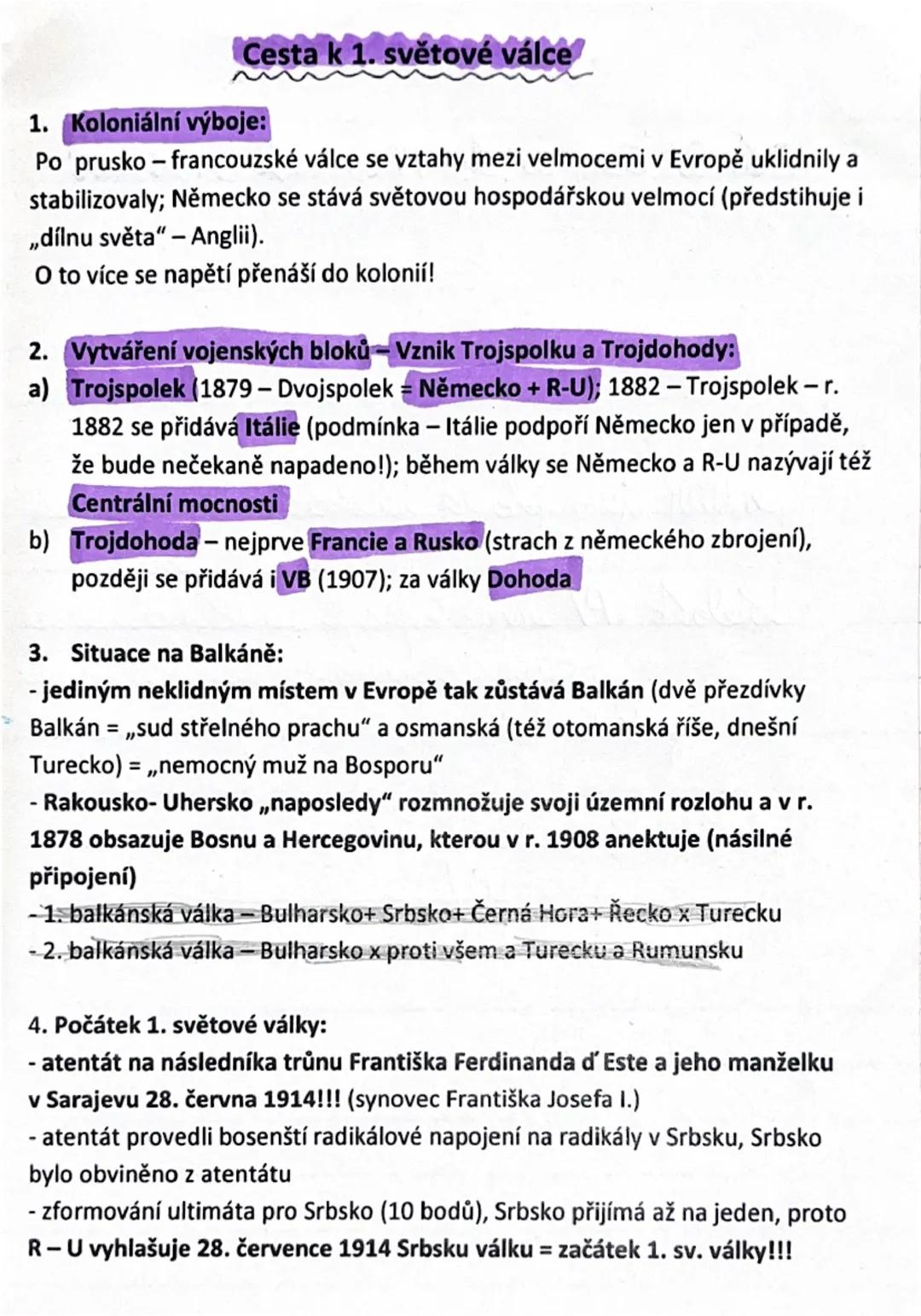 Cesta k 1. světové válce
1. Koloniální výboje:
Po prusko - francouzské válce se vztahy mezi velmocemi v Evropě uklidnily a
stabilizovaly; Ně