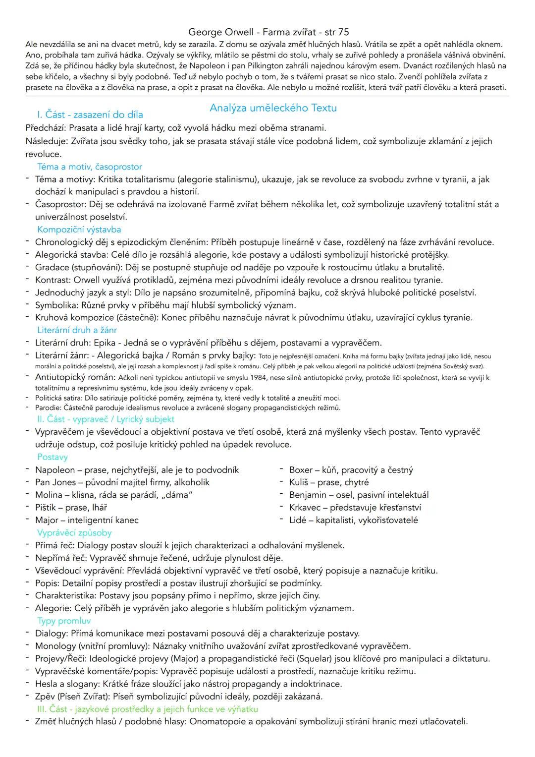 George Orwell - Farma zvířat - str 75
Ale nevzdálila se ani na dvacet metrů, kdy se zarazila. Z domu se ozývala změť hlučných hlasů. Vrátila