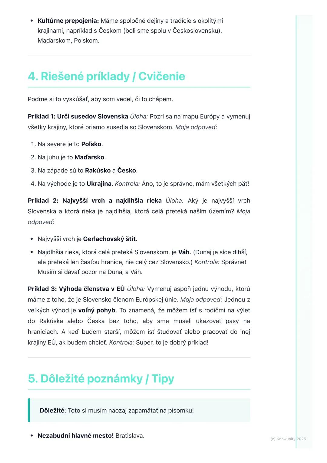 # Slovensko - naša vlasť v
európskom kontexte

1. Prehľad našej vlasti v Európe

Ahojte! Pripravujem si poznámky na písomku z Geografie o Sl