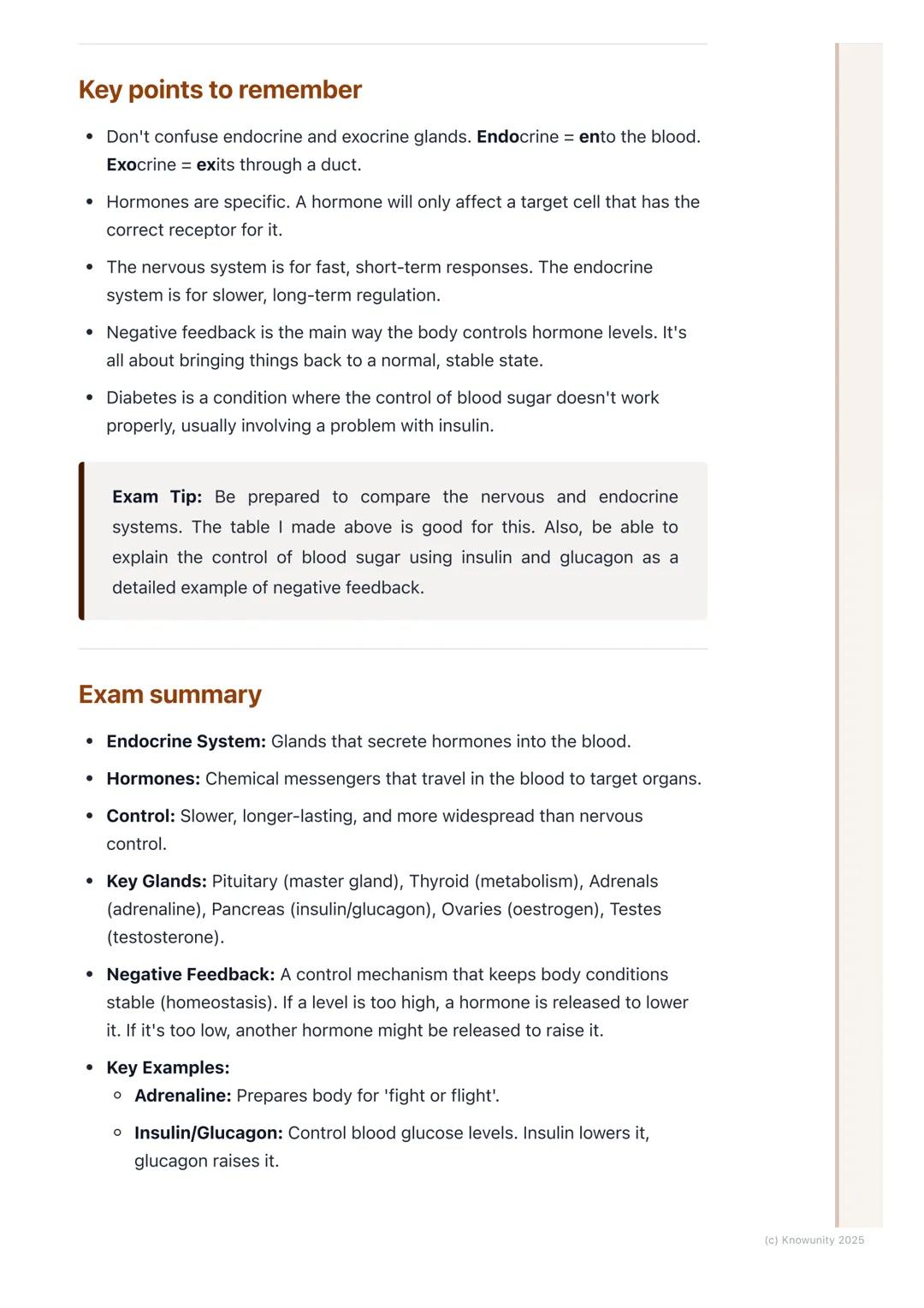 # The Endocrine System and
Hormones

Introduction to the endocrine system

The endocrine system is the second control system of the body, wo