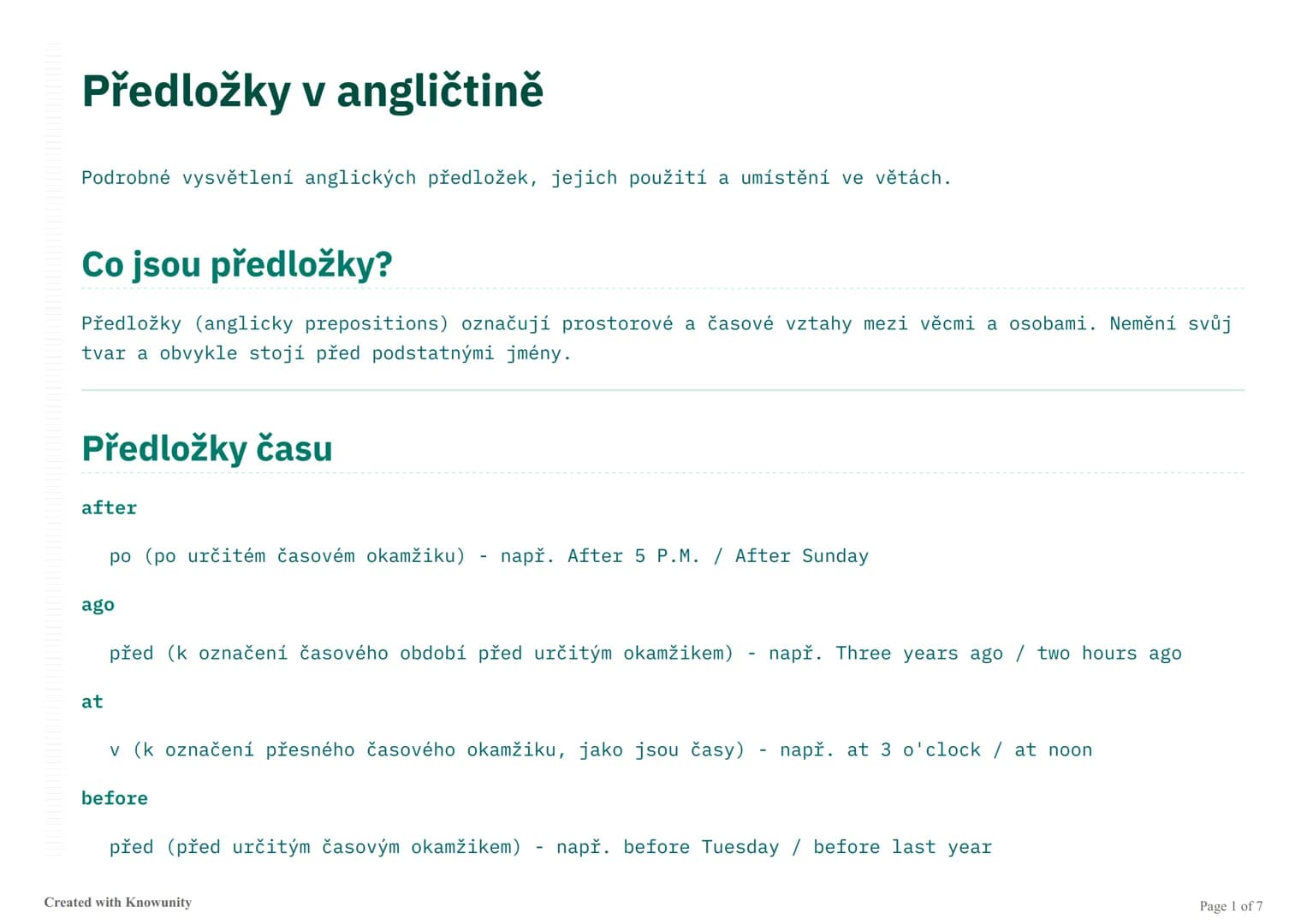 # Předložky v angličtině

Podrobné vysvětlení anglických předložek, jejich použití a umístění ve větách.

# Co jsou předložky?

Předložky (a