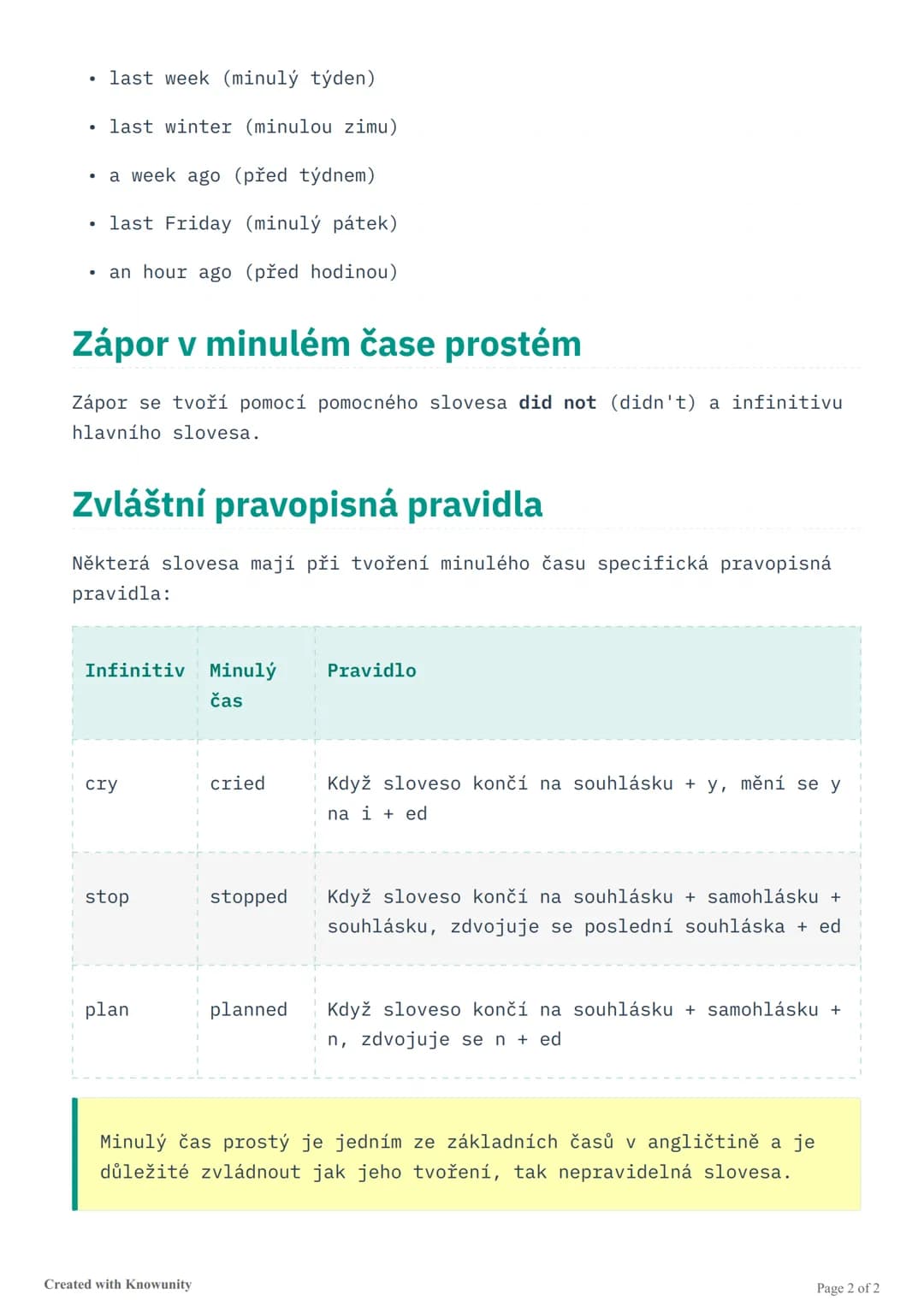 # Minulý čas prostý (Simple past)

Přehled minulého času prostého v angličtině, jeho tvoření a použití.

# Minulý čas prostý (Simple past)
M