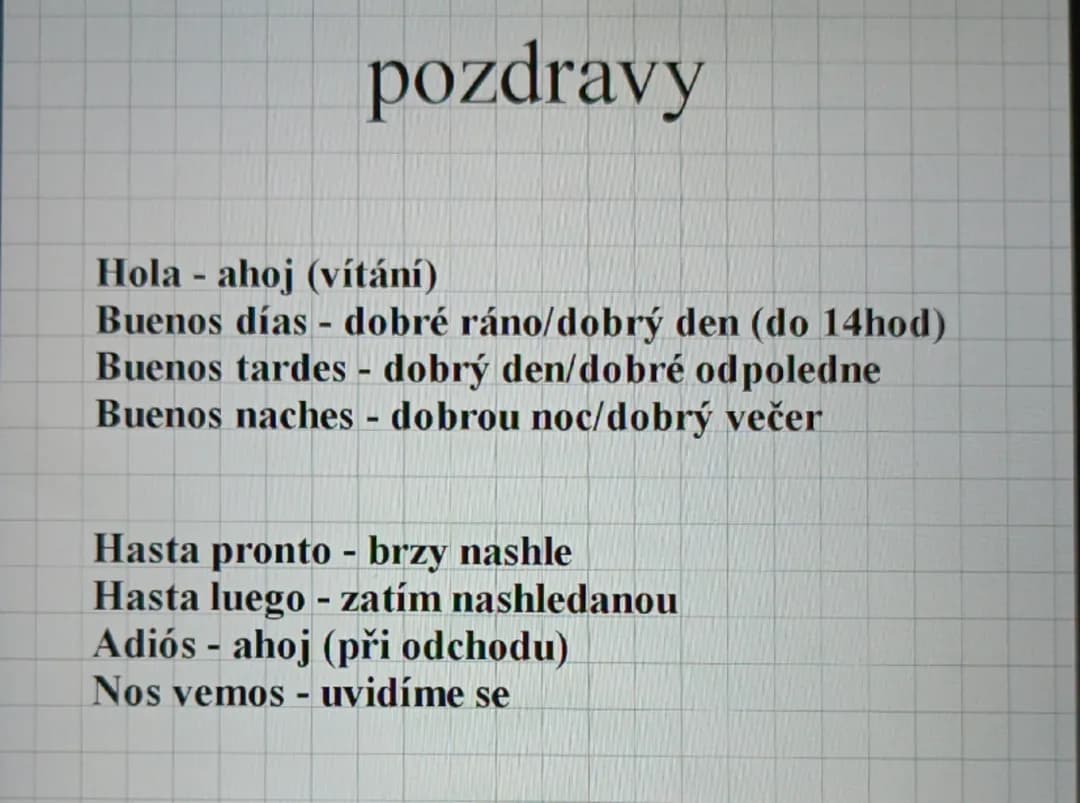 Španělské pozdravy