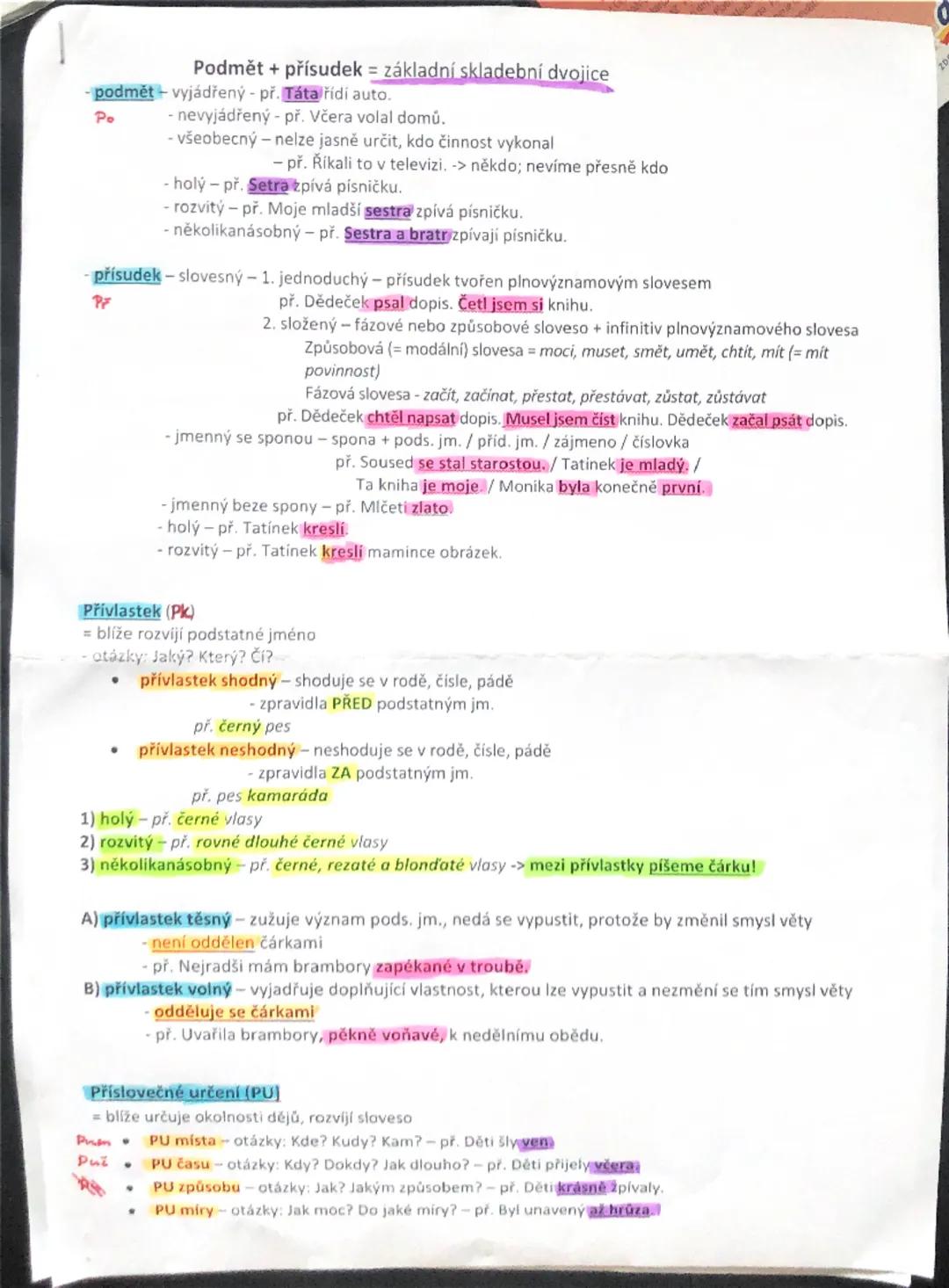 Podmět + přísudek = základní skladební dvojice
- podmět vyjádřený př. Táta řídi auto.
Po
- nevyjádřený př. Včera volal domů.
- všeobecný - n