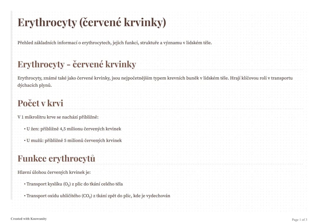 Erythrocyty (červené krvinky)
