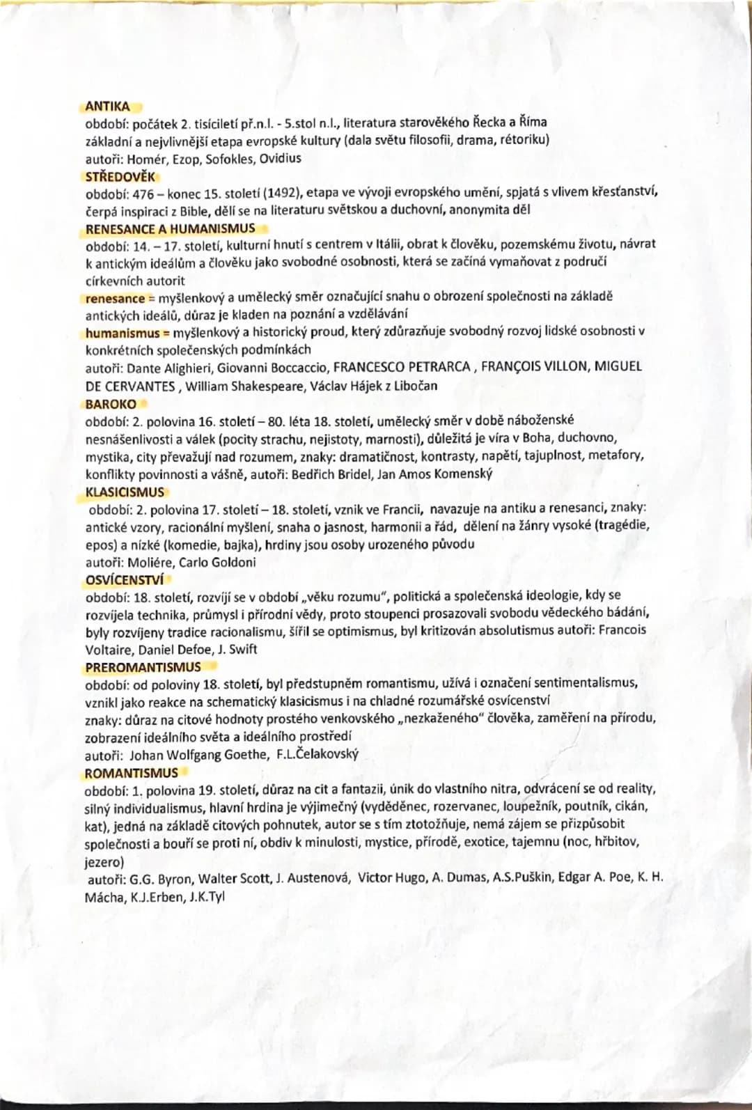 # ΑΝΤΙΚΑ

období: počátek 2. tisíciletí př.n.l. - 5.stol n.l., literatura starověkého Řecka a Říma
základní a nejvlivnější etapa evropské ku