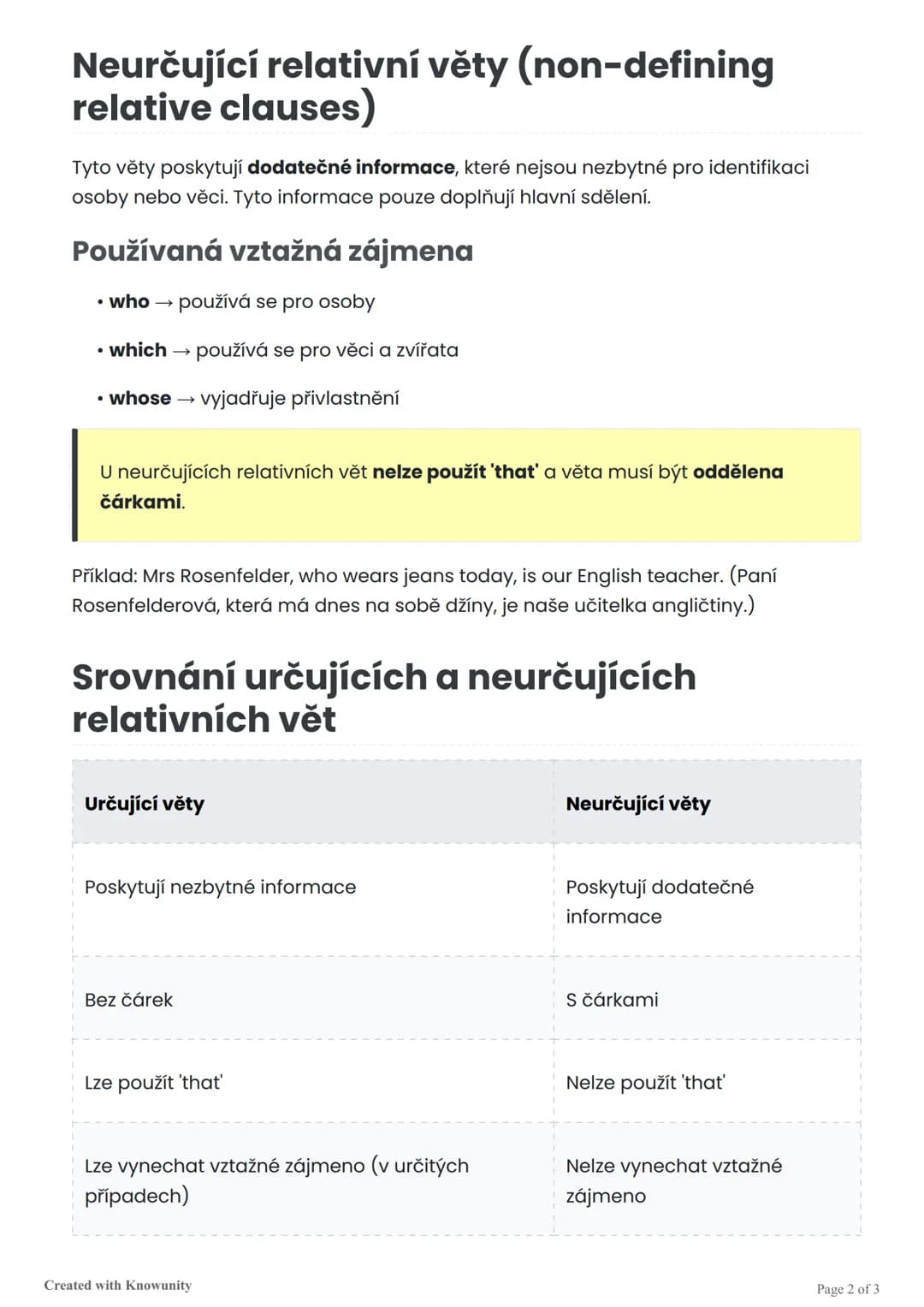 # Relativní věty v angličtině

Přehled určujících a neurčujících relativních vět v angličtině, jejich použití a pravidla.

# Relativní věty 
