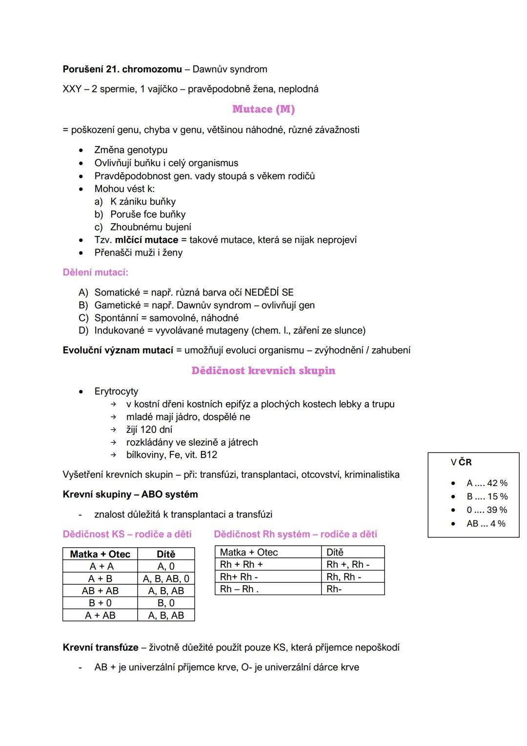 ## Biologie GENETIKA

- Obor studuje dědičnost organismu
- Potomci nejsou zcela shodní s rodiči a liší se i navzájem mezi sebou
- Souvisí s 
