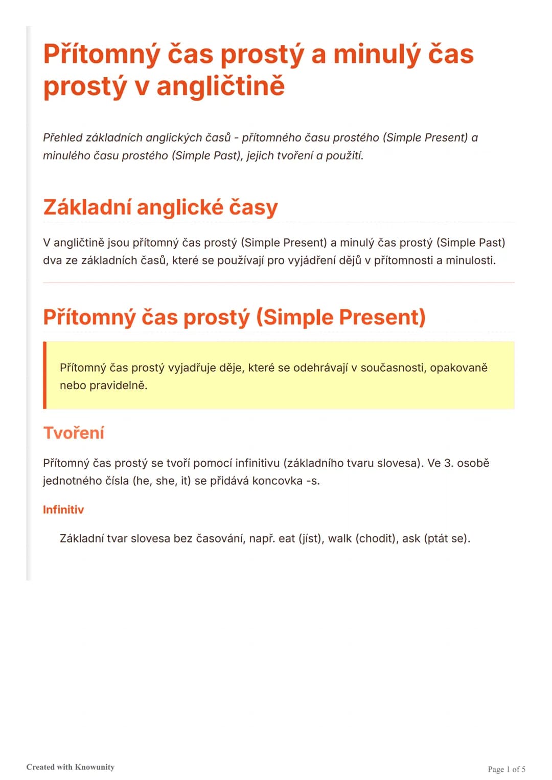 # Přítomný čas prostý a minulý čas
prostý v angličtině

Přehled základních anglických časů - přítomného času prostého (Simple Present) a
min