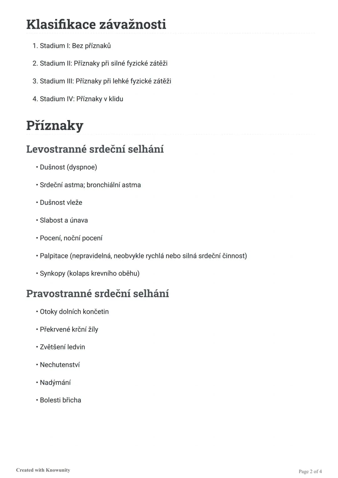 # Srdeční selhání
Stručný přehled srdečního selhání, jeho příčin, příznaků, diagnostiky a léčby.

# Srdeční selhání
Srdeční selhání je stav,