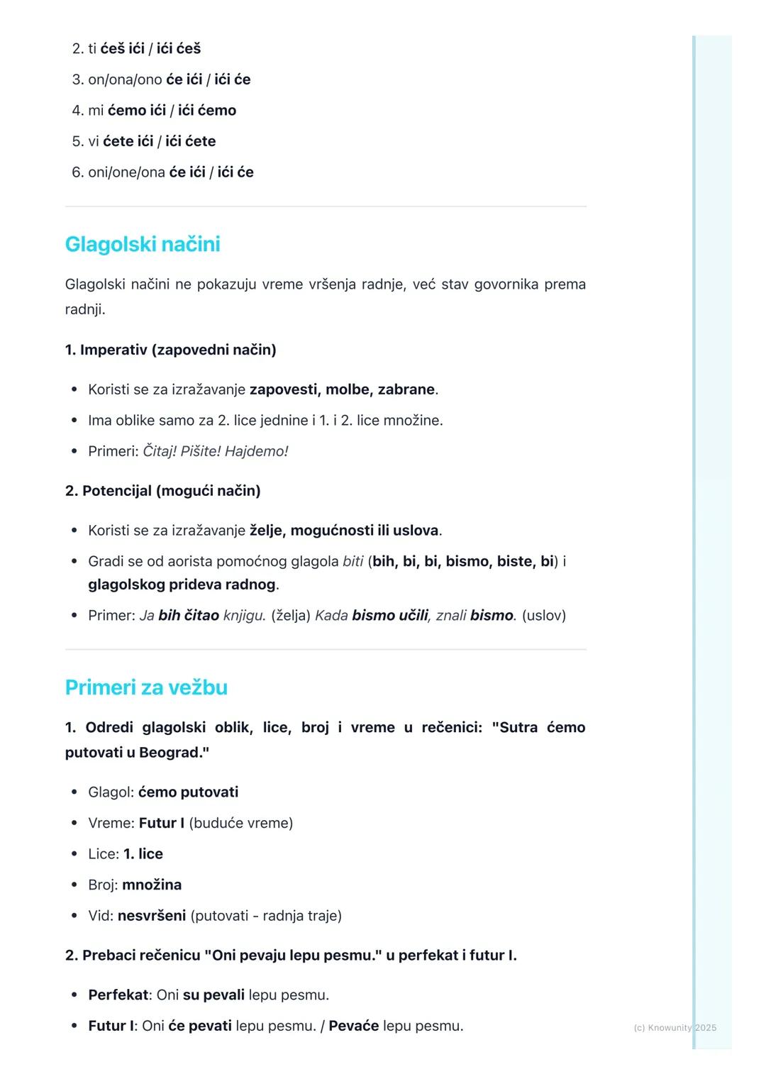 # Glagoli

## Šta su glagoli?

Glagoli su promenljive vrste reči. Oni označavaju radnju (npr. čitati, pisati,
trčati), stanje u kome se neko