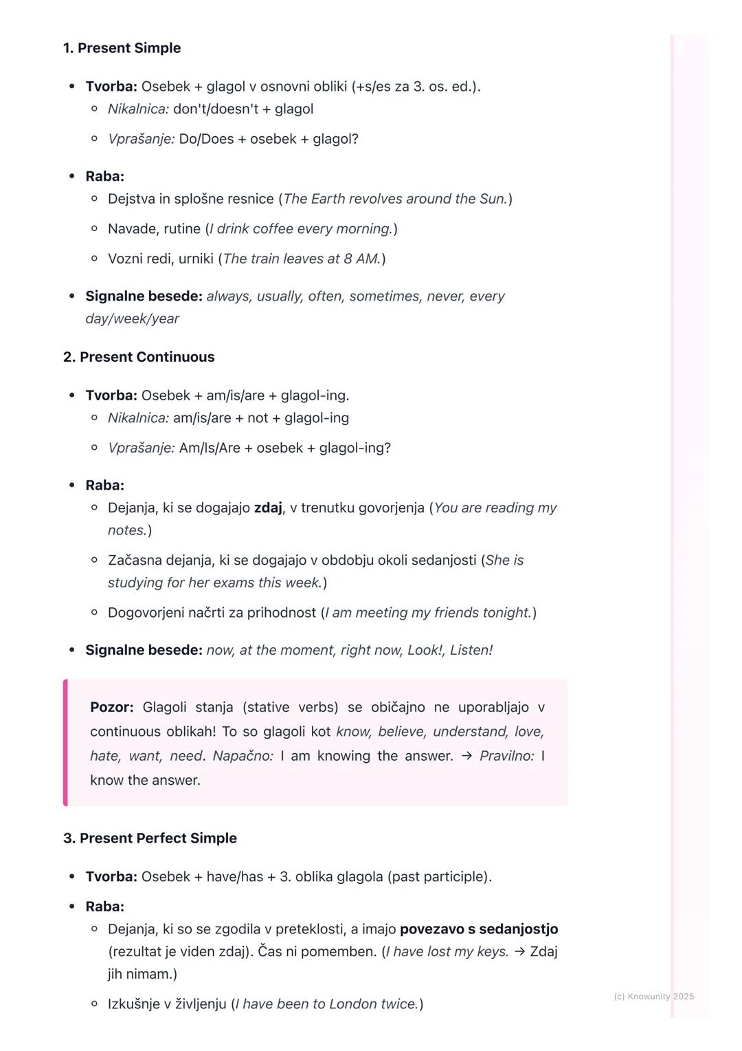 # Časi (ponovitev in
poglobljeno)

Uvod v čase in ponovitev

Angleški časi so osnova za pravilno izražanje. Določajo, kdaj se je dejanje
zgo