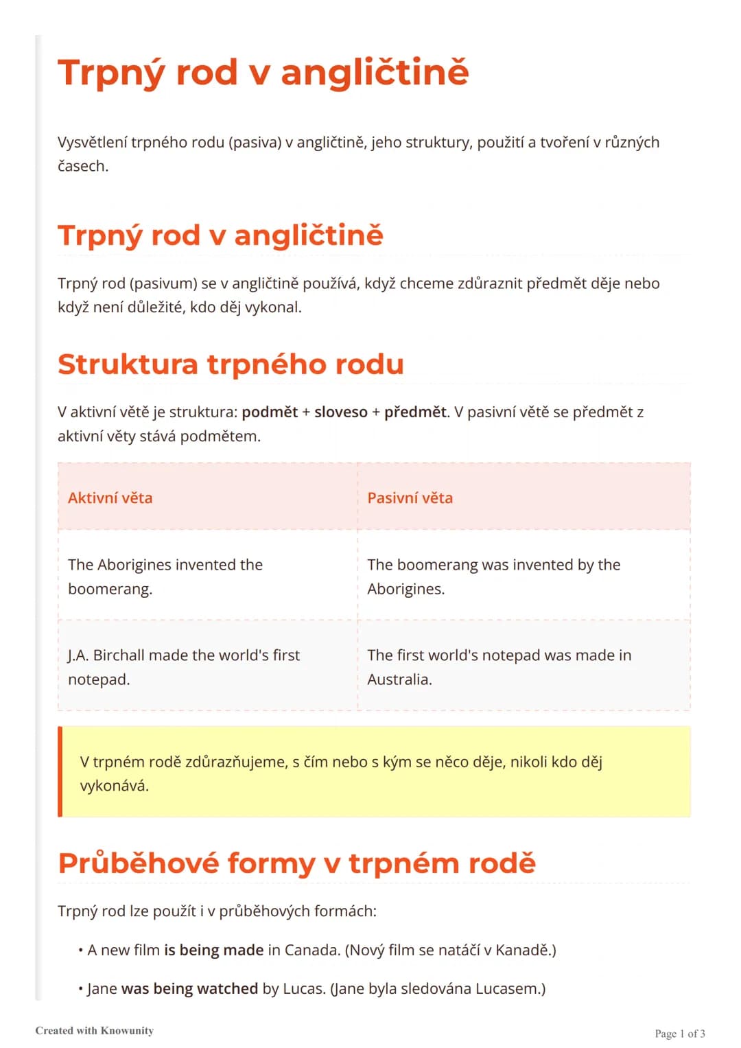Trpný rod v angličtině