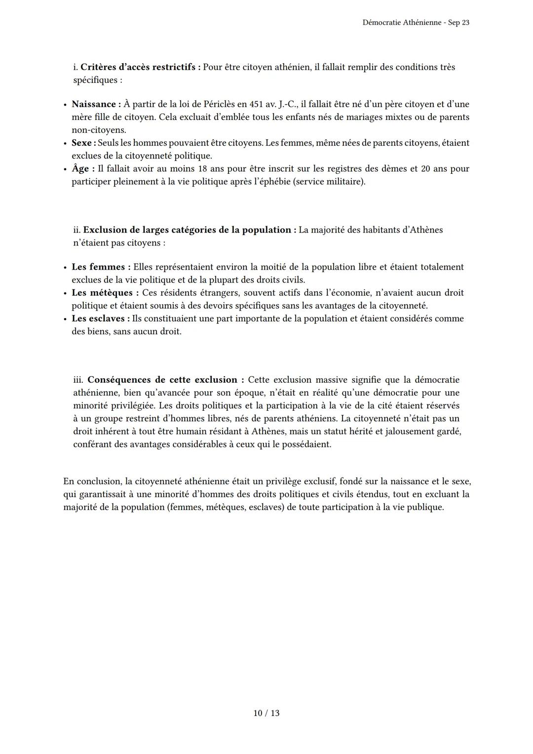 # Démocratie Athénienne

Généré par Knowunity.fr - Sep 23

Description: Cet examen couvre la démocratie athénienne, l'empire maritime et le 