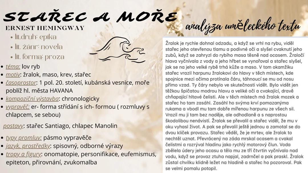 Analýza knihy: Stařec a moře k maturitě