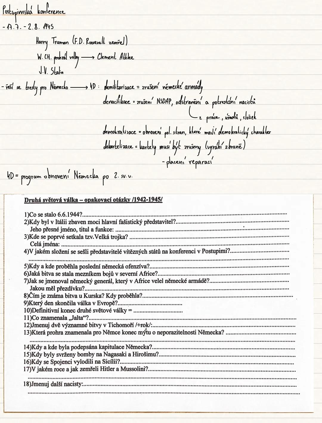 -1.9.1939-8.5.1945
- 23.8. 1939 - pakt o neútočení mezi Nēm. a SSSR→ Molotov - Ribentrop
- 25. 8. 1939 - Itálie oznamuje N., že nebude vstup