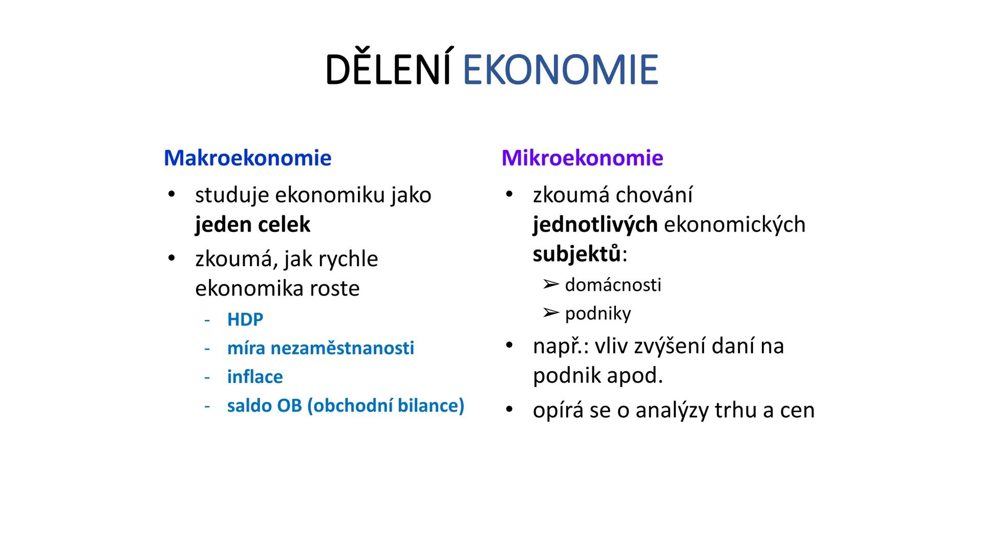 KRÁTKÉ OPAKOVÁNÍ # EKONIMKA vs. ΕΚΟΝΟΜΙΕ
Ekonomika = souhrn hospodářských činností na určitém území. Je to
tedy hospodaření nějakého subjek