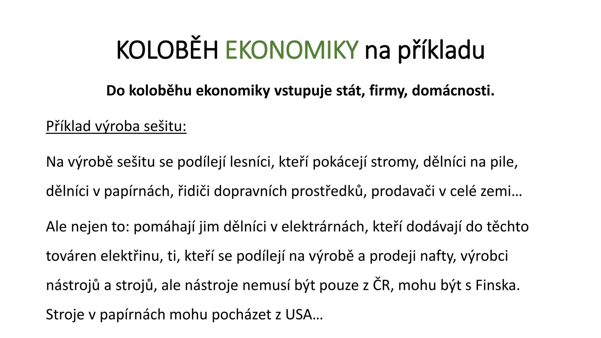 KRÁTKÉ OPAKOVÁNÍ # EKONIMKA vs. ΕΚΟΝΟΜΙΕ
Ekonomika = souhrn hospodářských činností na určitém území. Je to
tedy hospodaření nějakého subjek