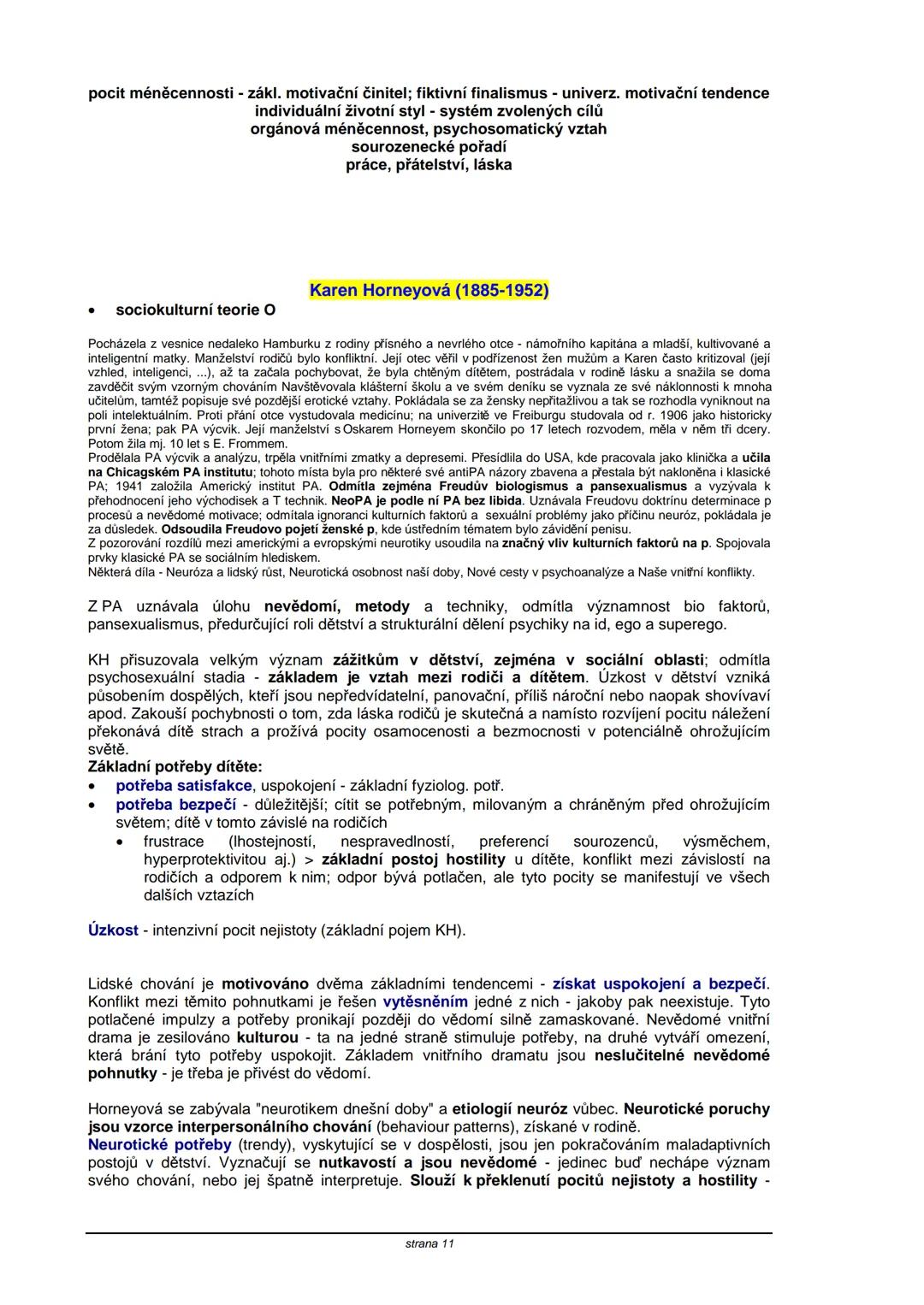 # TEORIE OSOBNOSTI
**Obsah:**
| strana |
|----|
| S. Freud | 2 |
| C. G. Jung | 5 |
| A. Adler | 8 |
| K. Horneyová | 11 |
| H. A. Murray