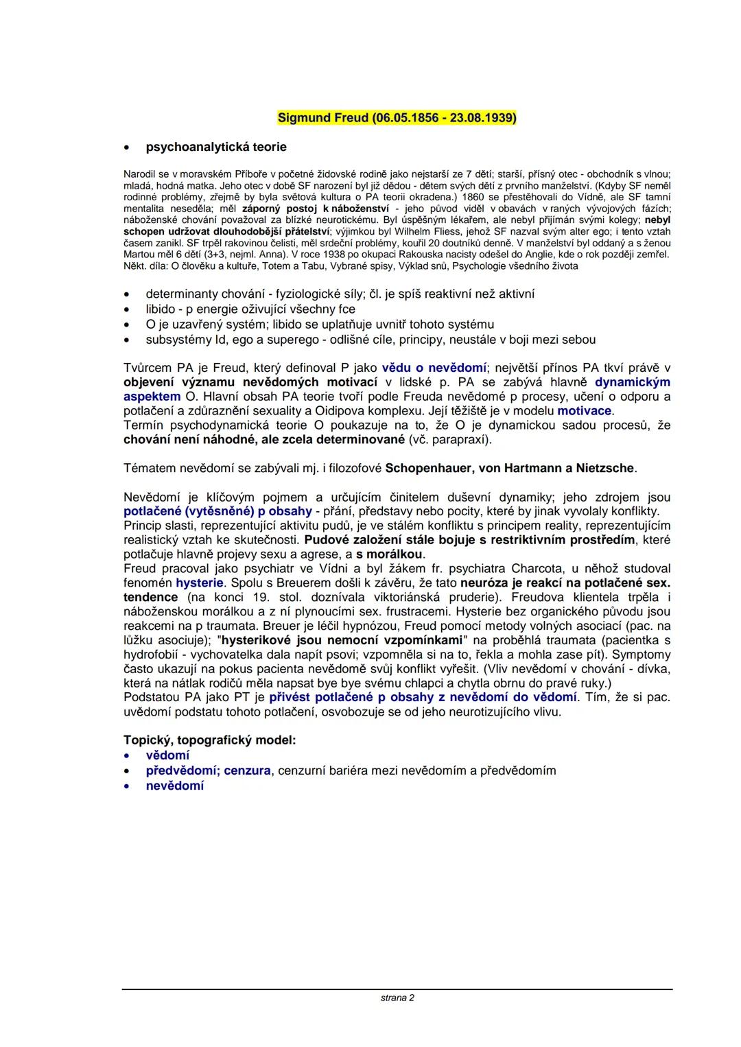 # TEORIE OSOBNOSTI
**Obsah:**
| strana |
|----|
| S. Freud | 2 |
| C. G. Jung | 5 |
| A. Adler | 8 |
| K. Horneyová | 11 |
| H. A. Murray