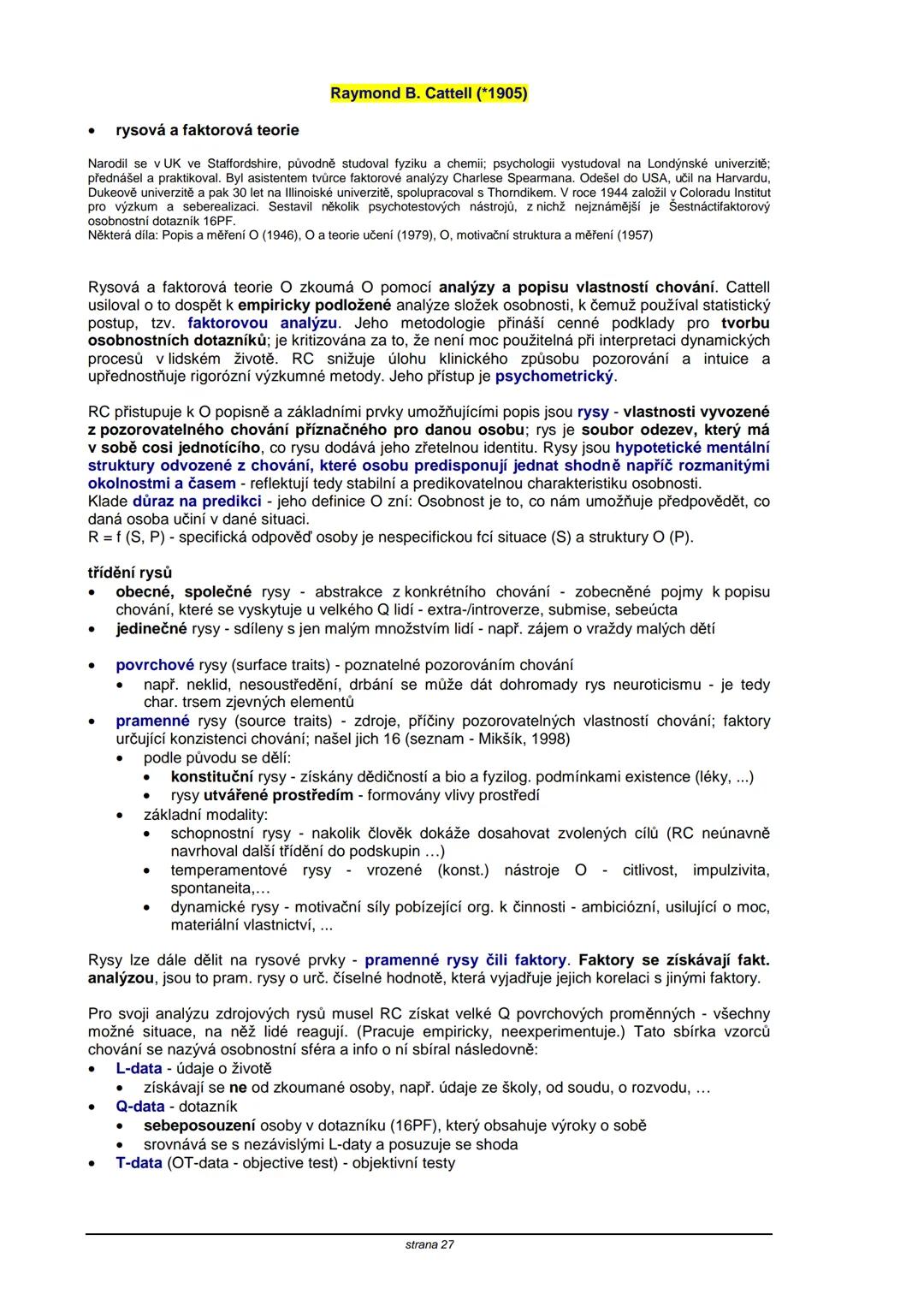 # TEORIE OSOBNOSTI
**Obsah:**
| strana |
|----|
| S. Freud | 2 |
| C. G. Jung | 5 |
| A. Adler | 8 |
| K. Horneyová | 11 |
| H. A. Murray