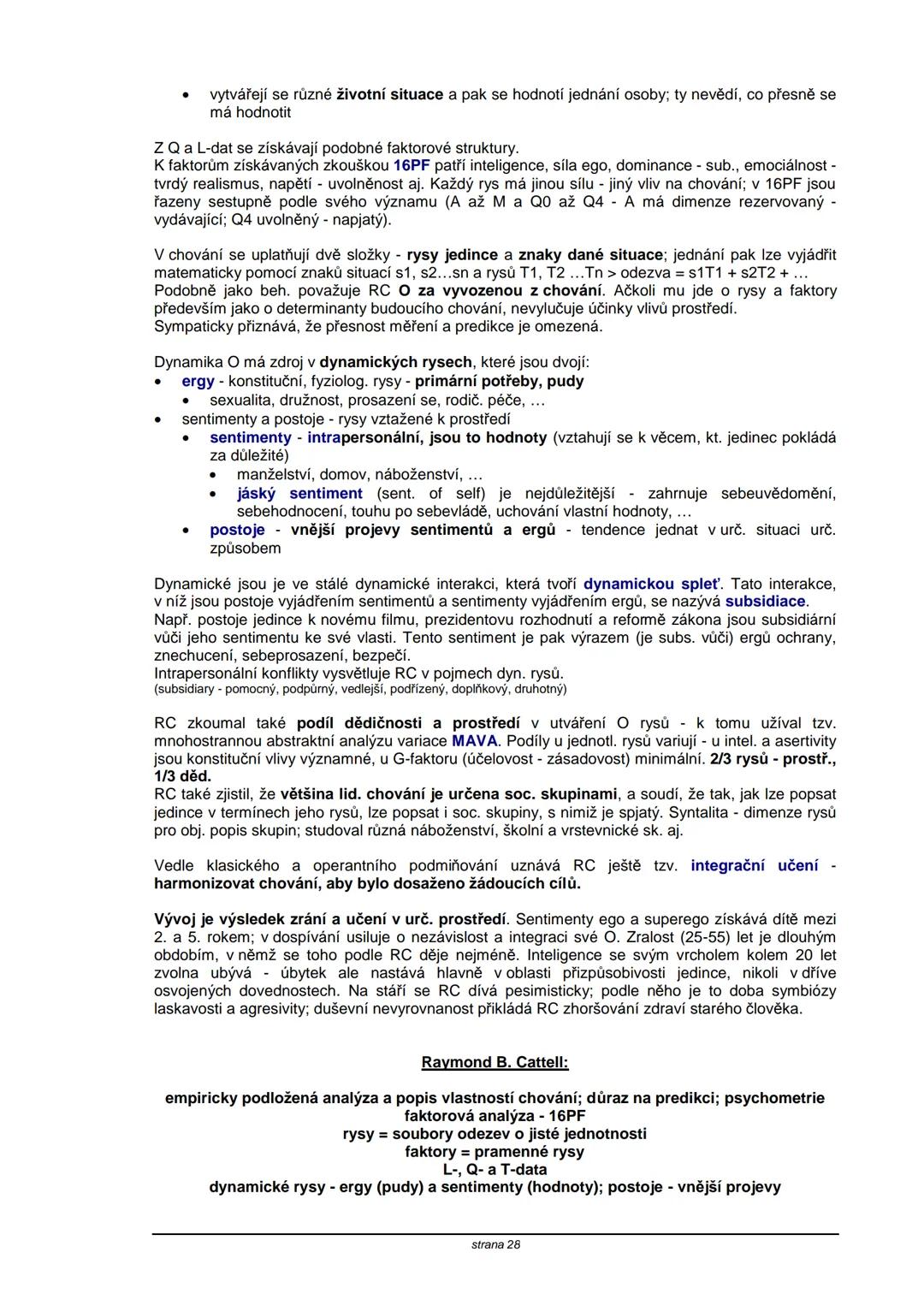 # TEORIE OSOBNOSTI
**Obsah:**
| strana |
|----|
| S. Freud | 2 |
| C. G. Jung | 5 |
| A. Adler | 8 |
| K. Horneyová | 11 |
| H. A. Murray