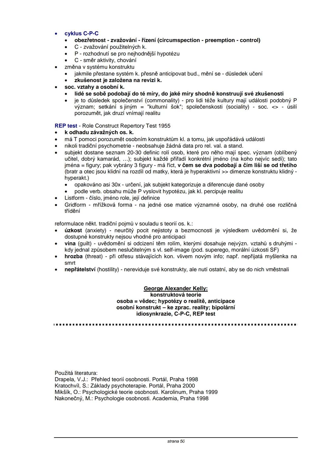 # TEORIE OSOBNOSTI
**Obsah:**
| strana |
|----|
| S. Freud | 2 |
| C. G. Jung | 5 |
| A. Adler | 8 |
| K. Horneyová | 11 |
| H. A. Murray